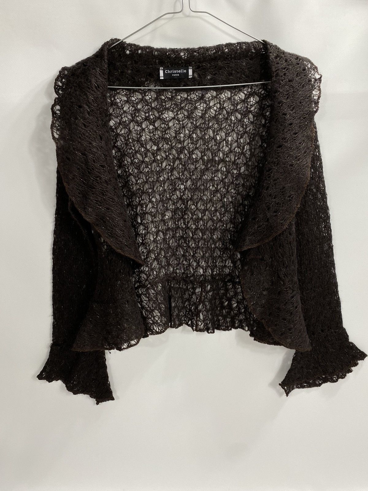 Vintage 🔥LASTDROP🔥 Y2K Web Knit Mesh Light Cardigan Made In France Size M / US 6-8 / IT 42-44 - 12 Thumbnail