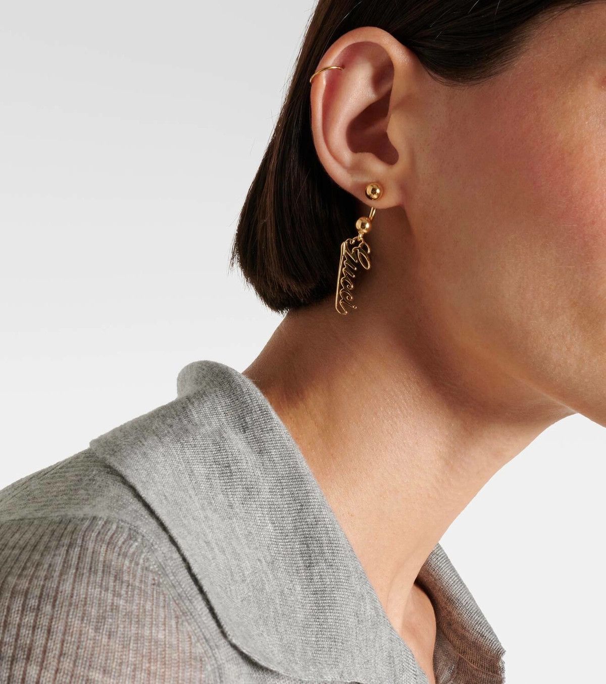 Gucci oc11z0126 Size: OS / Baule Earrings Gucci Script In Gold Size ONE SIZE - 6 Thumbnail