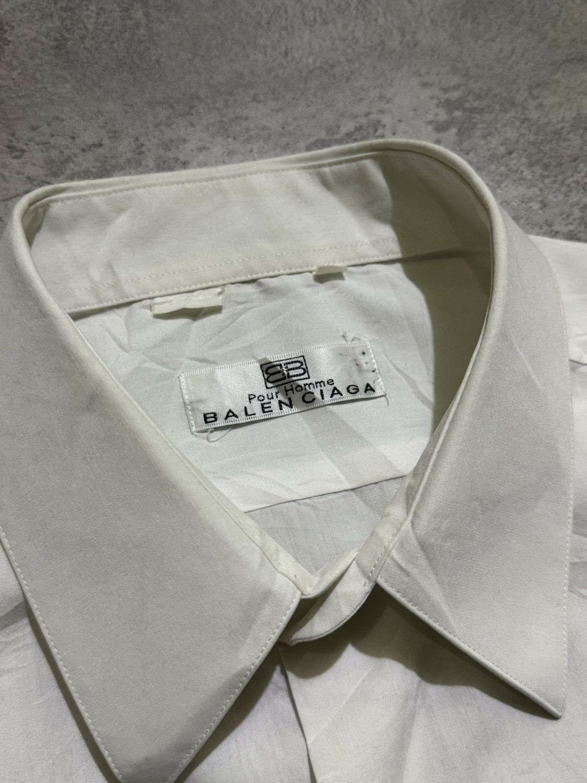 Balenciaga VINTAGE BALENCIAGA BB POUR HOMME SHIRT Size US L / EU 52-54 / 3 - 3 Thumbnail