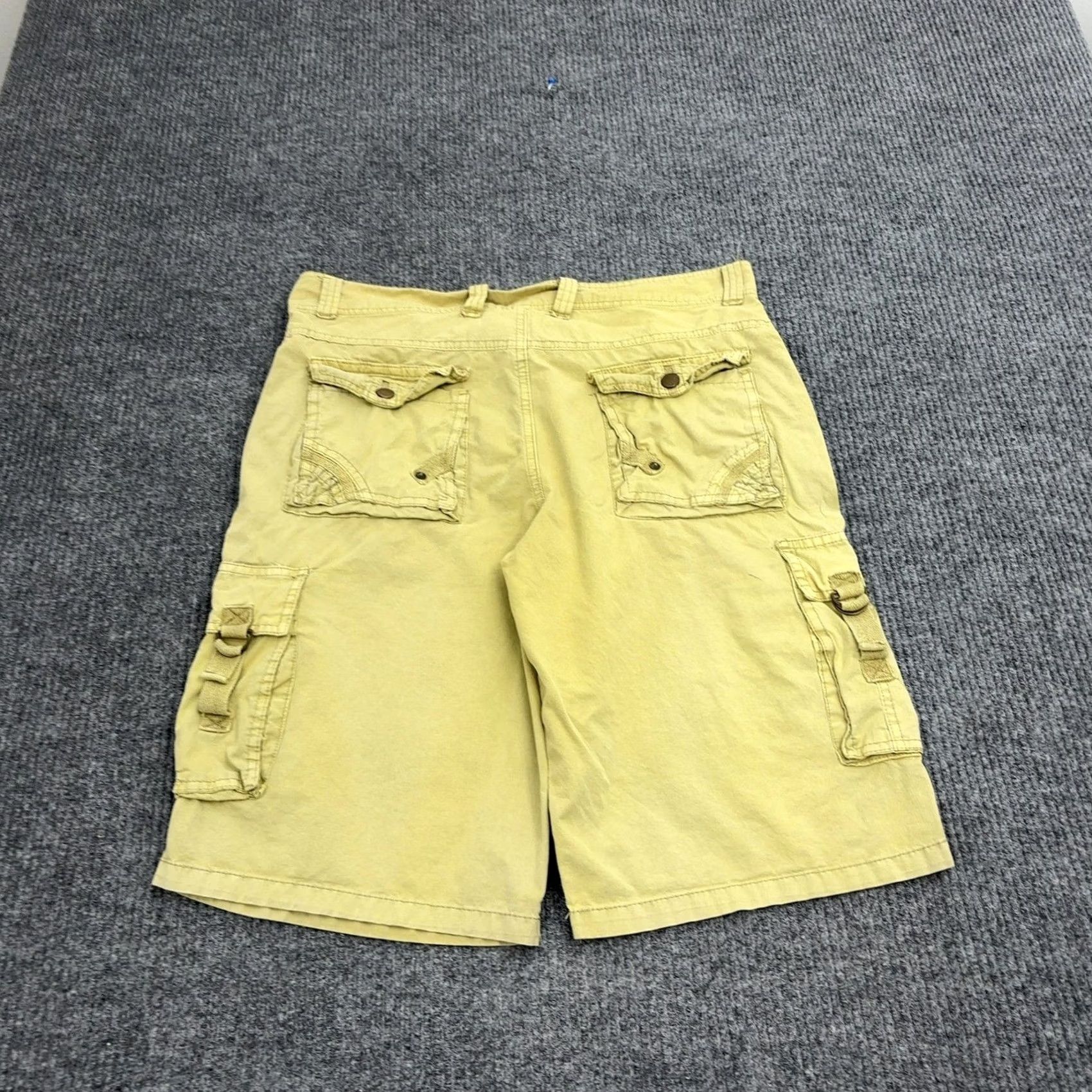 Vintage Old Skool Cargo Shorts Mens 34 Tan Cotton Baggy Pockets Skater Y2K Streetwear Size US 37 - 7 Thumbnail