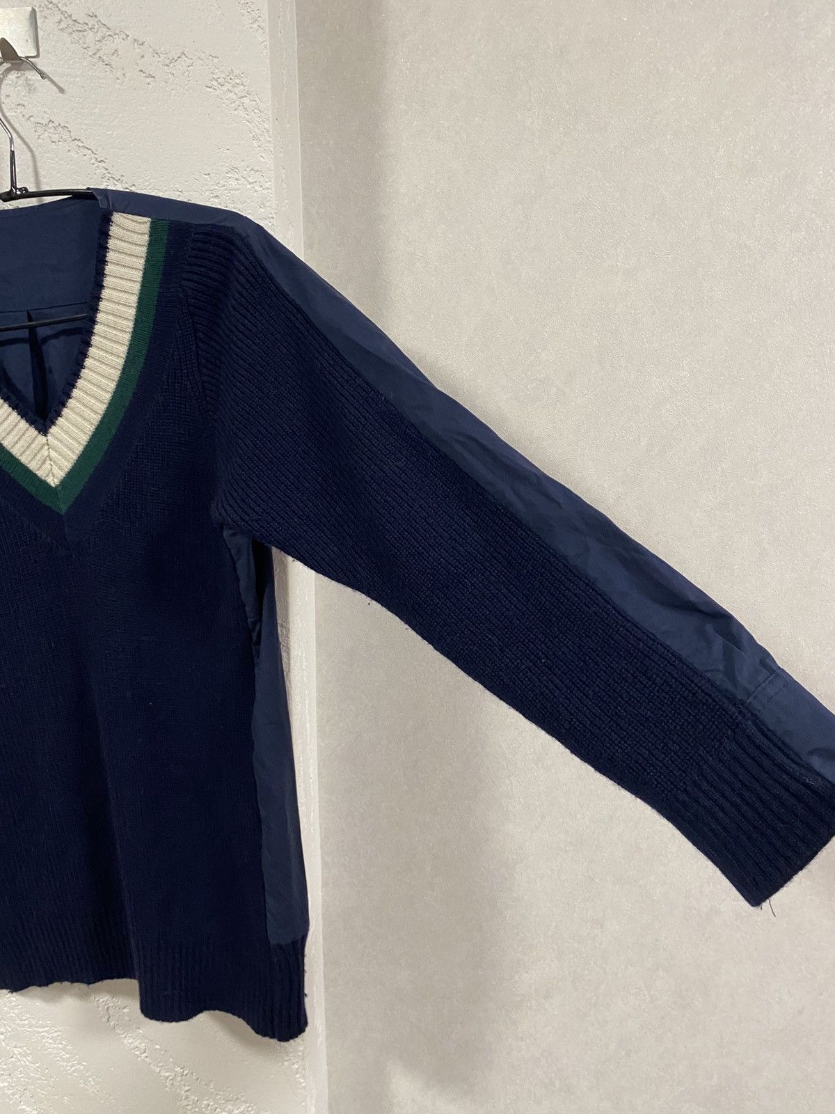 Sacai Sacai Luck V-neck Knit College Sweater with a sewn-in shirt Size S / US 4 / IT 40 - 4 Thumbnail