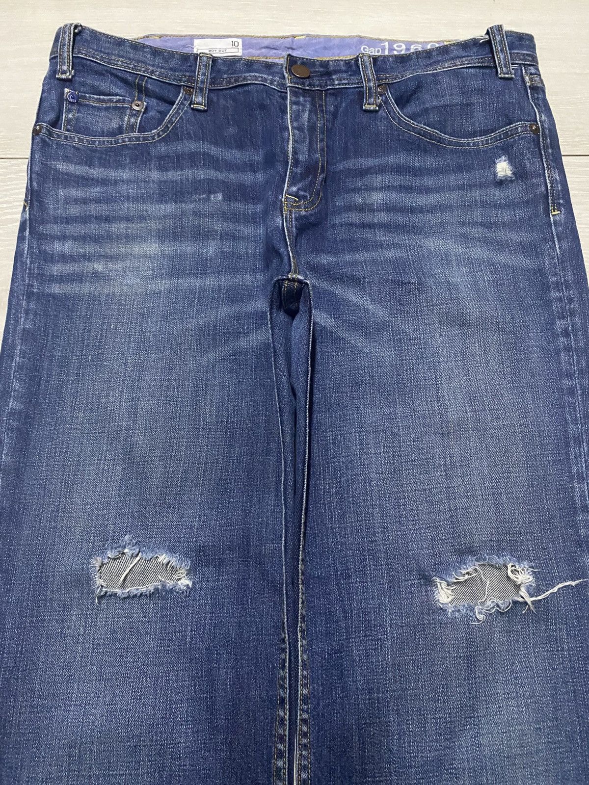 Dapper Dan × Gap Vintage Gap Denim Blue Wash Distressed Bootcut Jeans Size US 33 - 3 Thumbnail