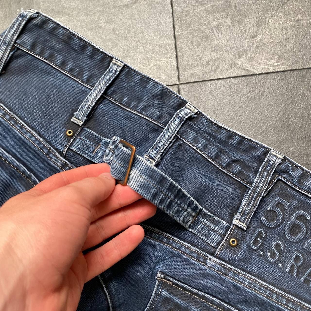 G-Star × Japanese Brand × Vintage Vintage Gstar Raw 96 Jeans Big Logo Baggy Streetwear Size US 34 / EU 50 - 5 Thumbnail