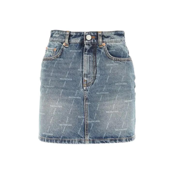 Balenciaga Balenciaga Blue Denim Skirt for Women 0079 Size 36" / US 14 / IT 50 - 1 Thumbnail