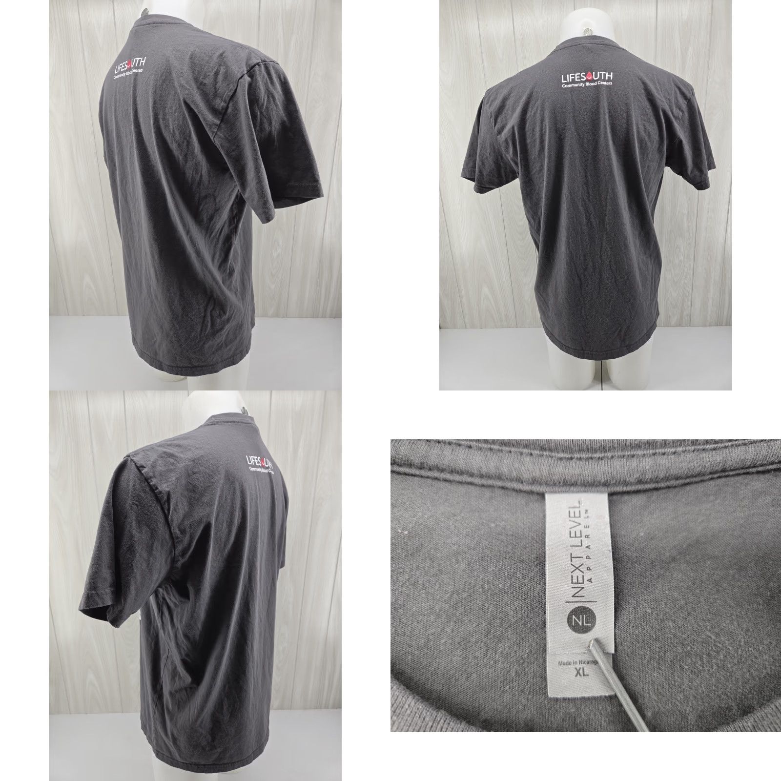 Next Level Lifesouth Blood Donor UFO Alien Graphic T Shirt XL Gray Nike? Size US XL / EU 56 / 4 - 8 Thumbnail