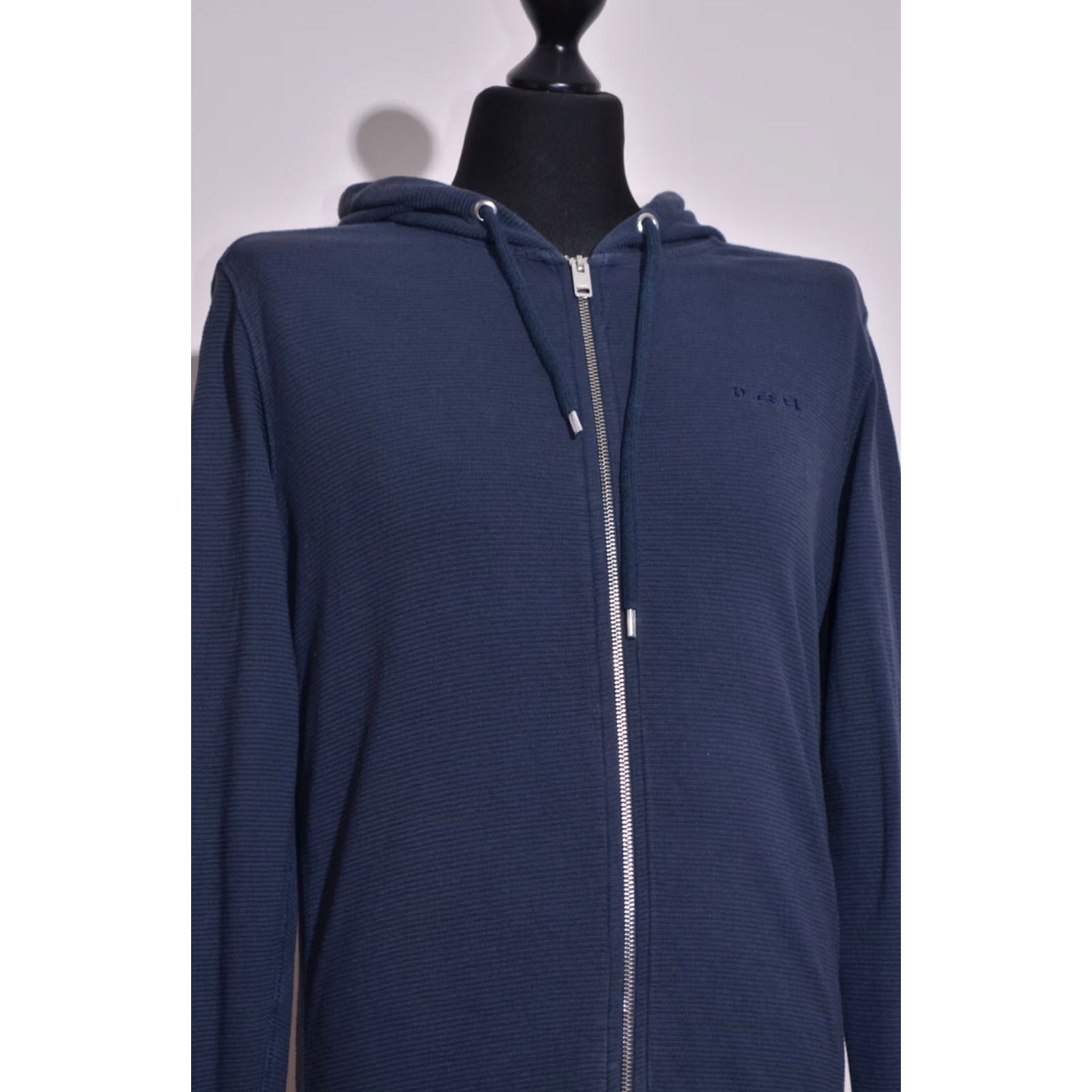 Diesel DIESEL Hoodie Full Zip Jumper Cotton Slim L Men Grey Logo Hoodie Mens Slim Fit Full Zip Hoodie Size US L / EU 52-54 / 3 - 2 Thumbnail