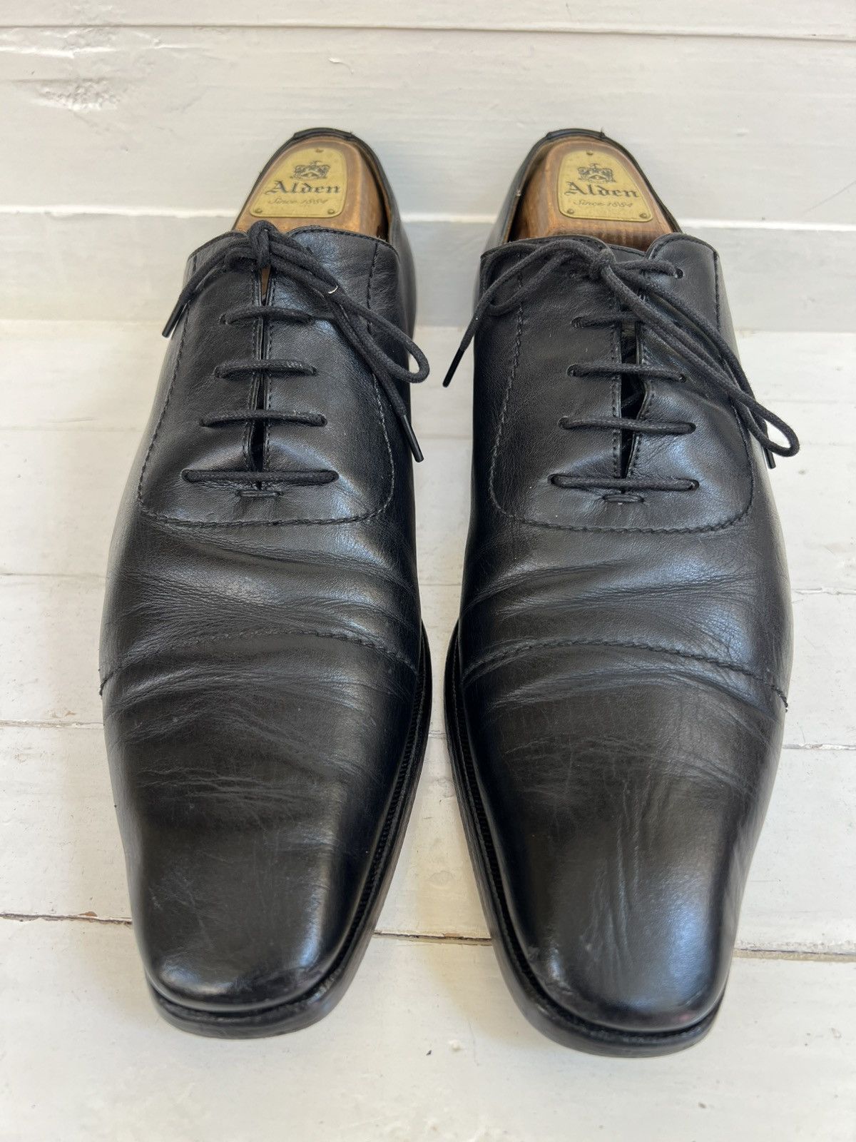 Gucci Gucci 181849 Black Leather Lace-up Cap Toe Oxford Dress Shoe Size US 10 / EU 43 - 2 Thumbnail