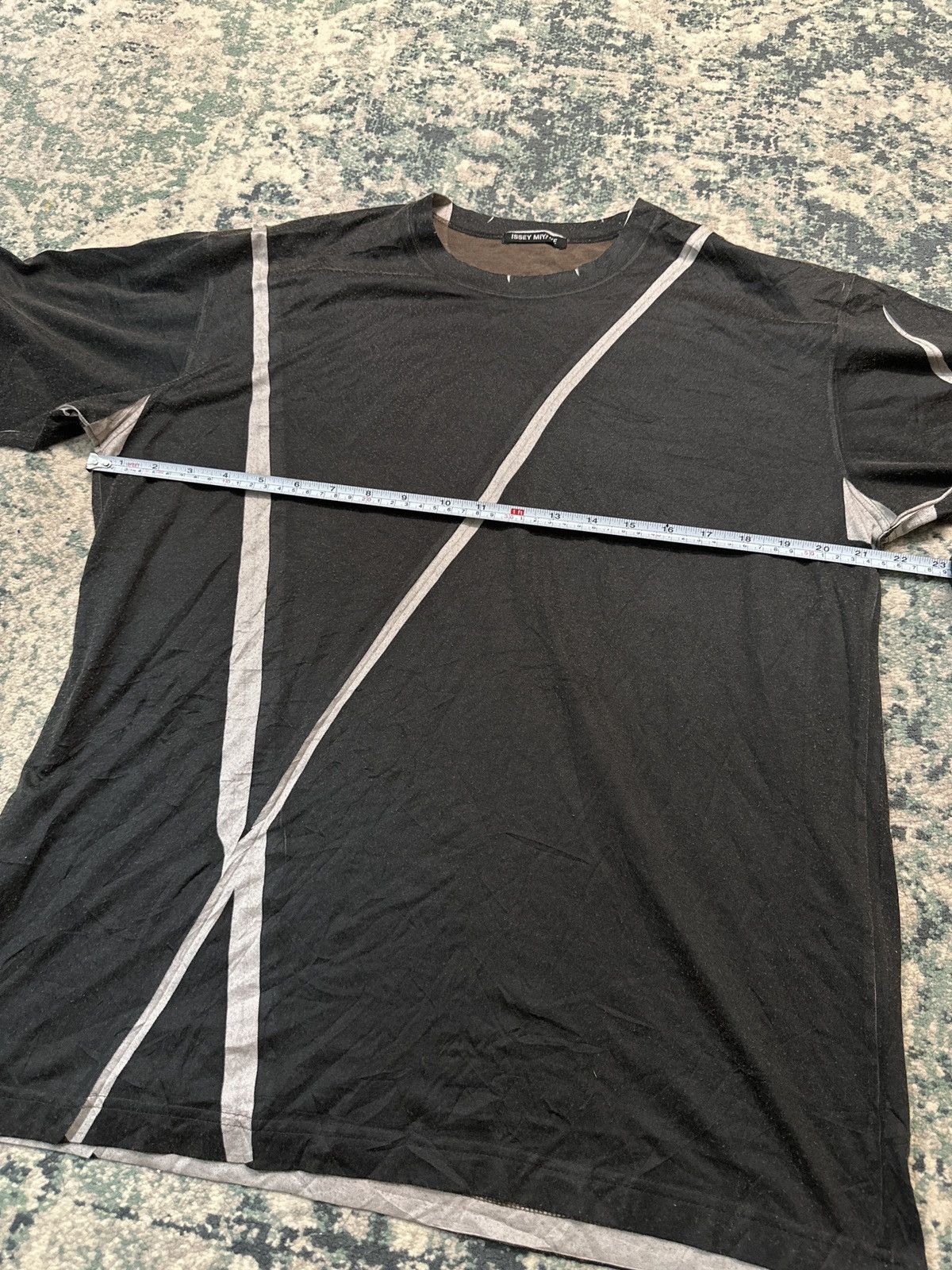 Issey Miyake SS04 Issey Miyake Curved Tape Line T-Shirt Size US M / EU 48-50 / 2 - 14 Thumbnail