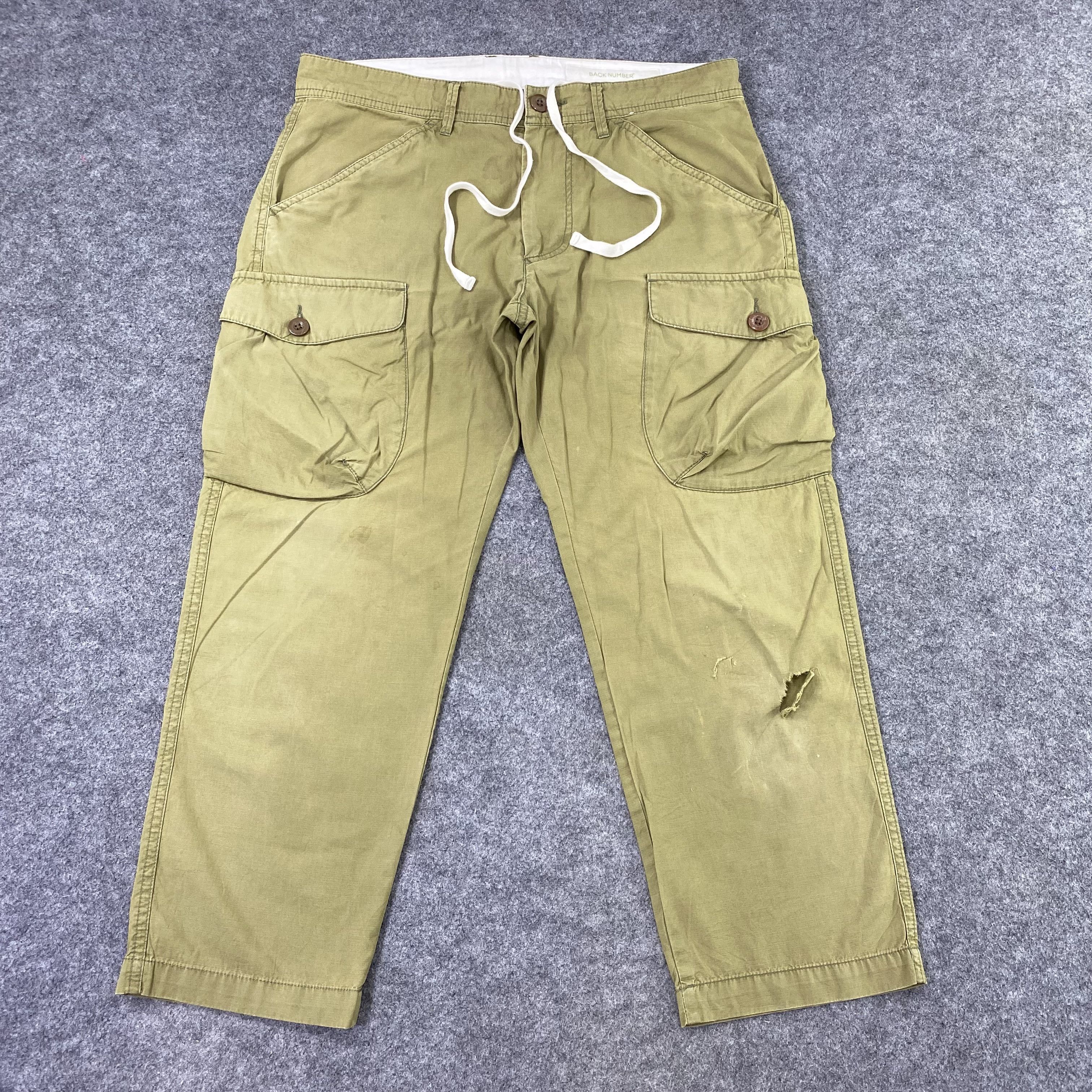 Japanese Brand Back Number Distressed Cargo Short Pant-C052 Size US 32 / EU 48 - 1 Thumbnail