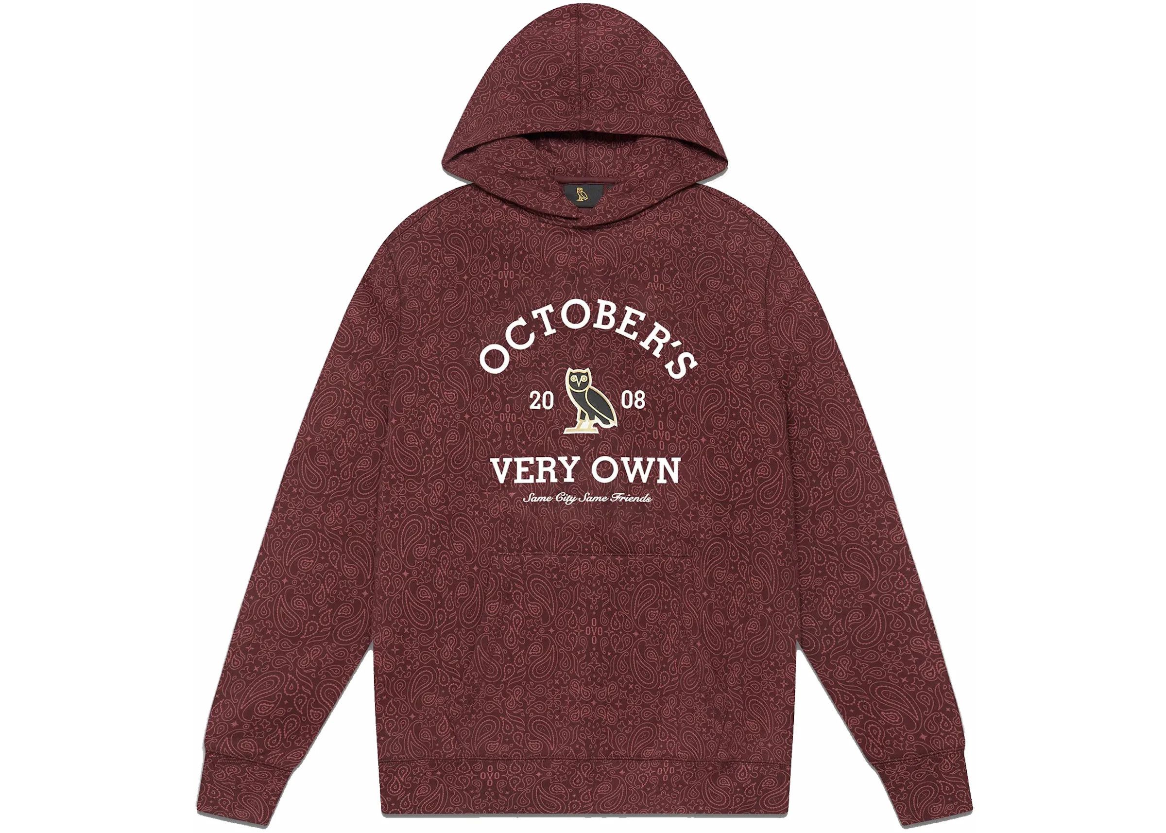 Drake *RARE* OVO Collegiate Hoodie (FW22) Merlot/Paisley Size US XL / EU 56 / 4 - 1 Thumbnail