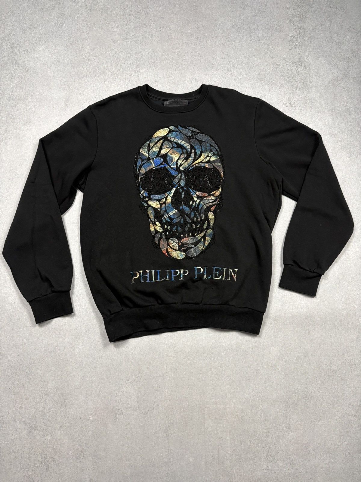 Philipp Plein Philipp Plein Skull Crystal Logo Sweatshirt Black Size L Size US L / EU 52-54 / 3 - 1 Thumbnail