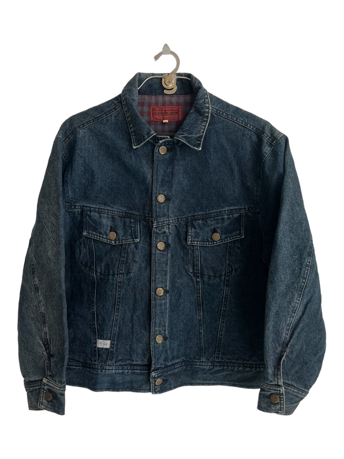 Marithe + Francois Girbaud 1990s Girbaud Blanket Lining Patina Trucker Denim Jacket Size US L / EU 52-54 / 3 - 4 Thumbnail