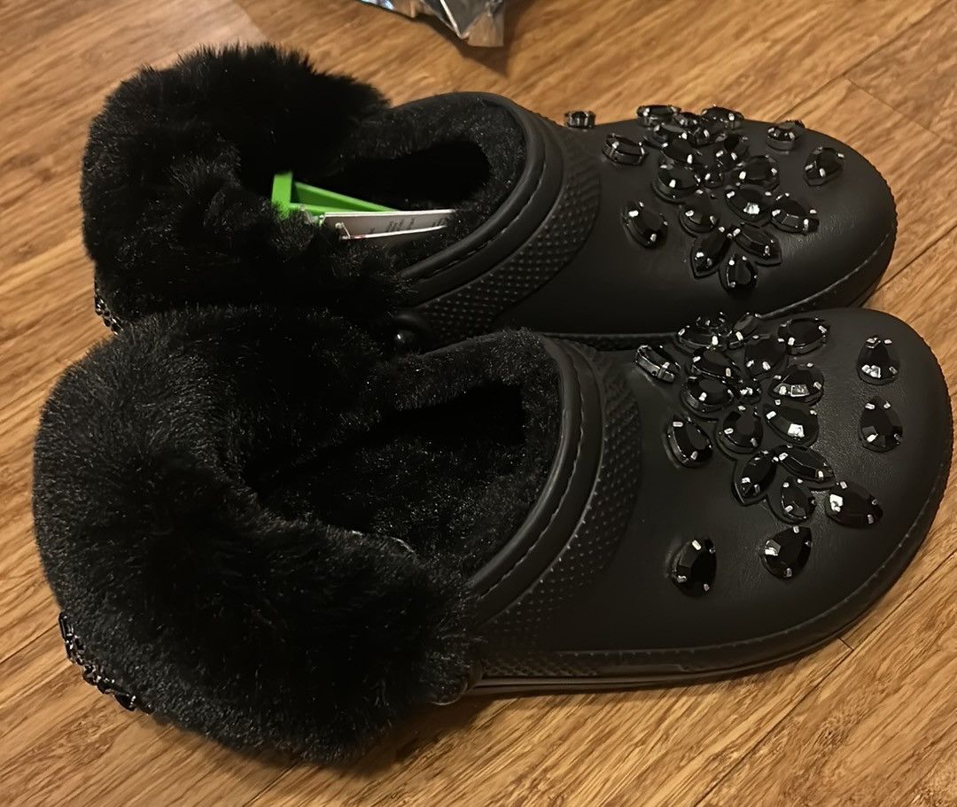 Crocs × Simone Rocha Crocs X Simone Rocha Classic Faux Fur Lined Clog Black Size US 11 / IT 41 - 4 Thumbnail