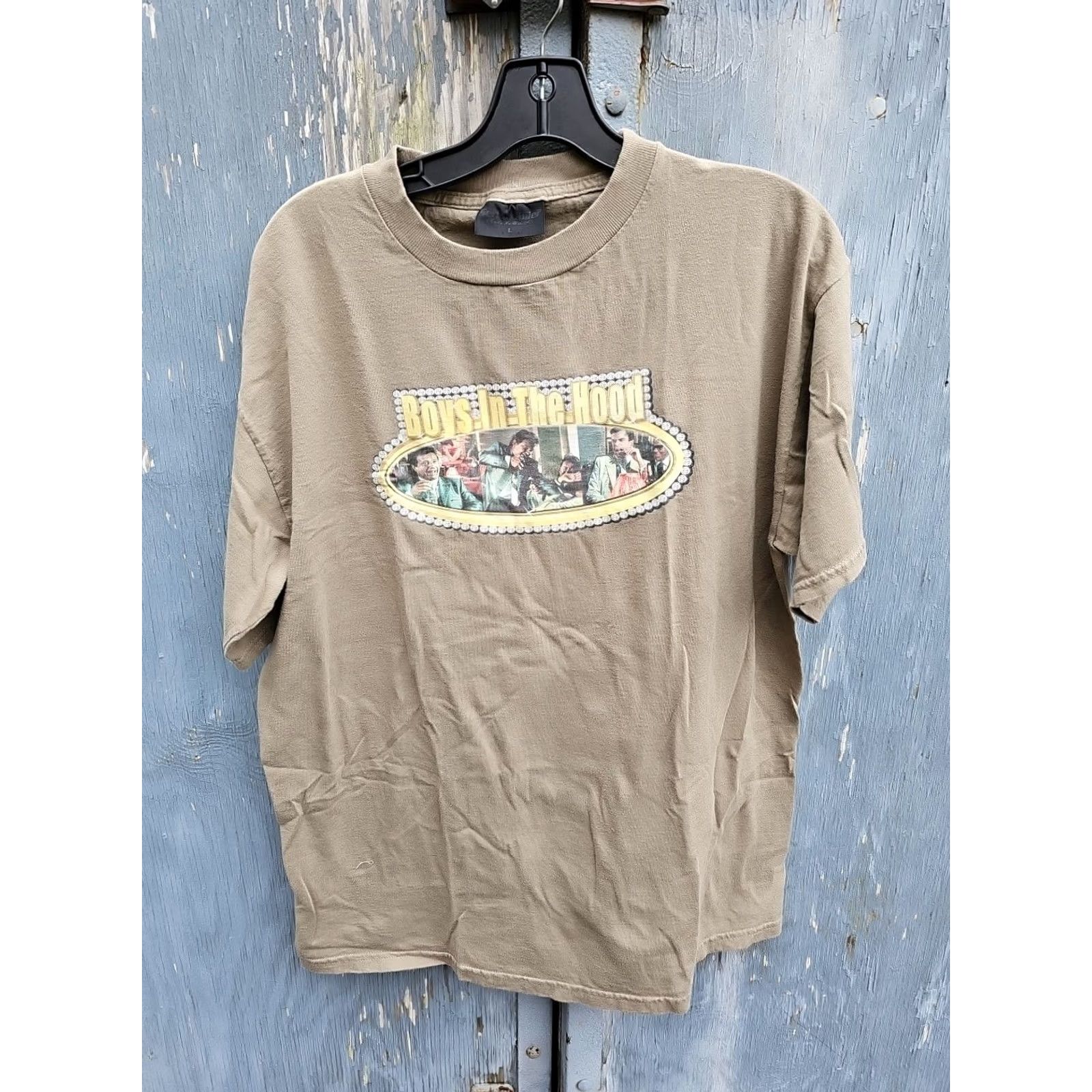 Vintage VINTAGE Serial Killer SHIRT Boy L tan Movie Goodfellas DeNiro Hoodie Short Sleeve Small pinhole Distressed 90s Mens Shirt Size US L / EU 52-54 / 3 - 2 Thumbnail