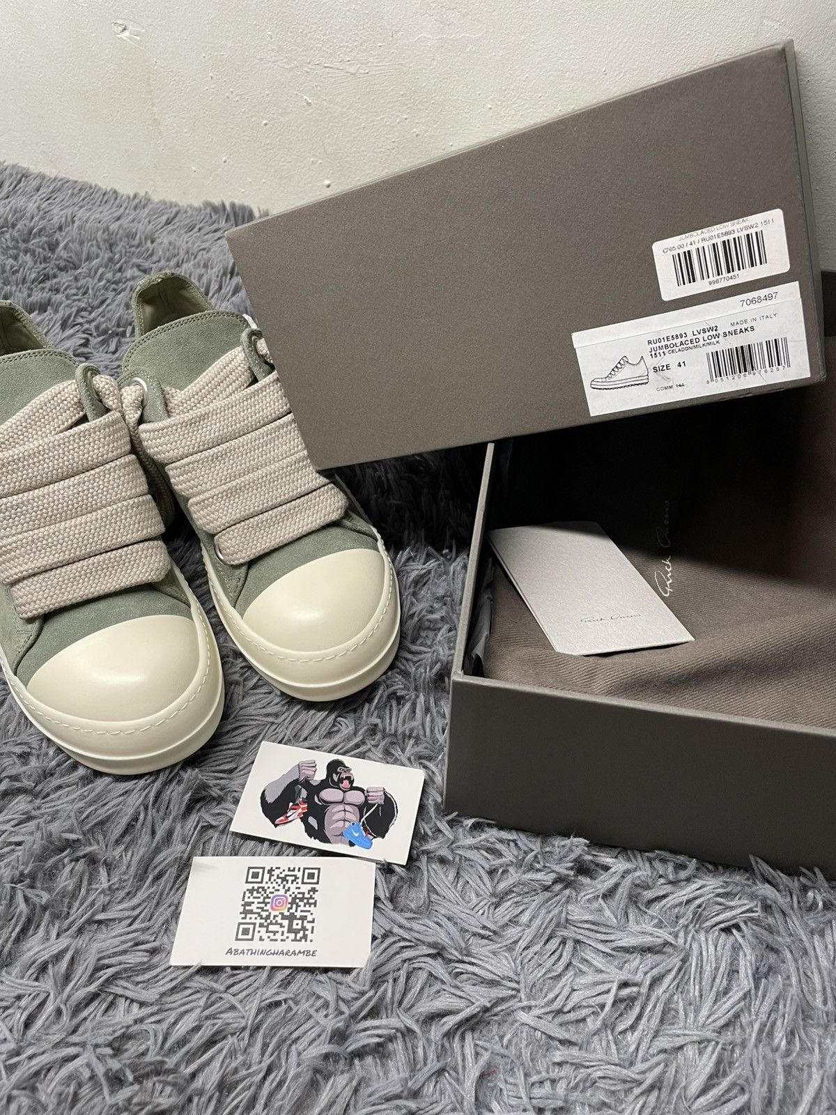 Rick Owens Rick Owens Ramone Low Jumbo Lace Celadon/Milk Size US 8 / EU 41 - 9 Thumbnail