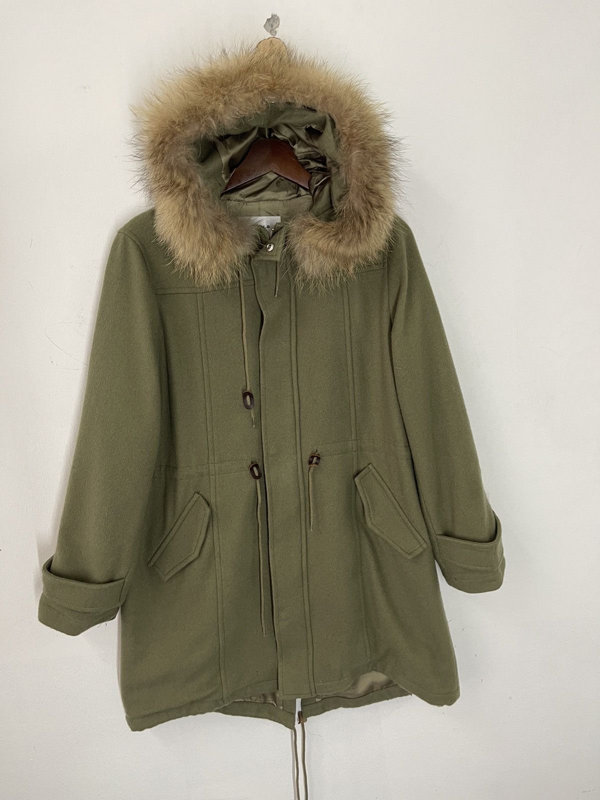 Japanese Brand VINTAGE RACCOON FUR HOODIES FRAY I.D WOOL PARKAS Size US L / EU 52-54 / 3 - 2 Thumbnail
