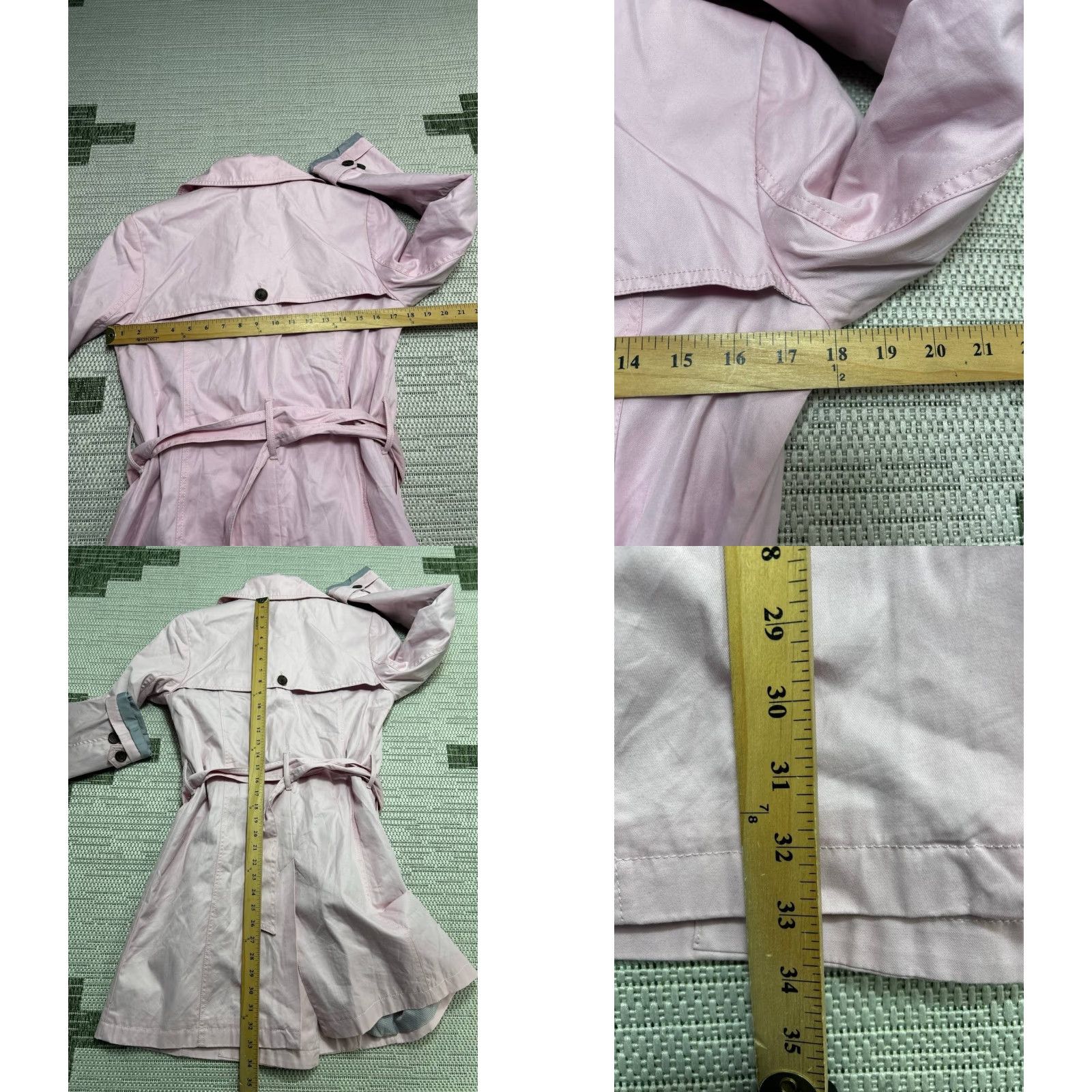 Banana Republic Banana Republic Trench Coat Womens Small Pink Cotton Belted Lined Notch Lapel Size S / US 4 / IT 40 - 8 Thumbnail