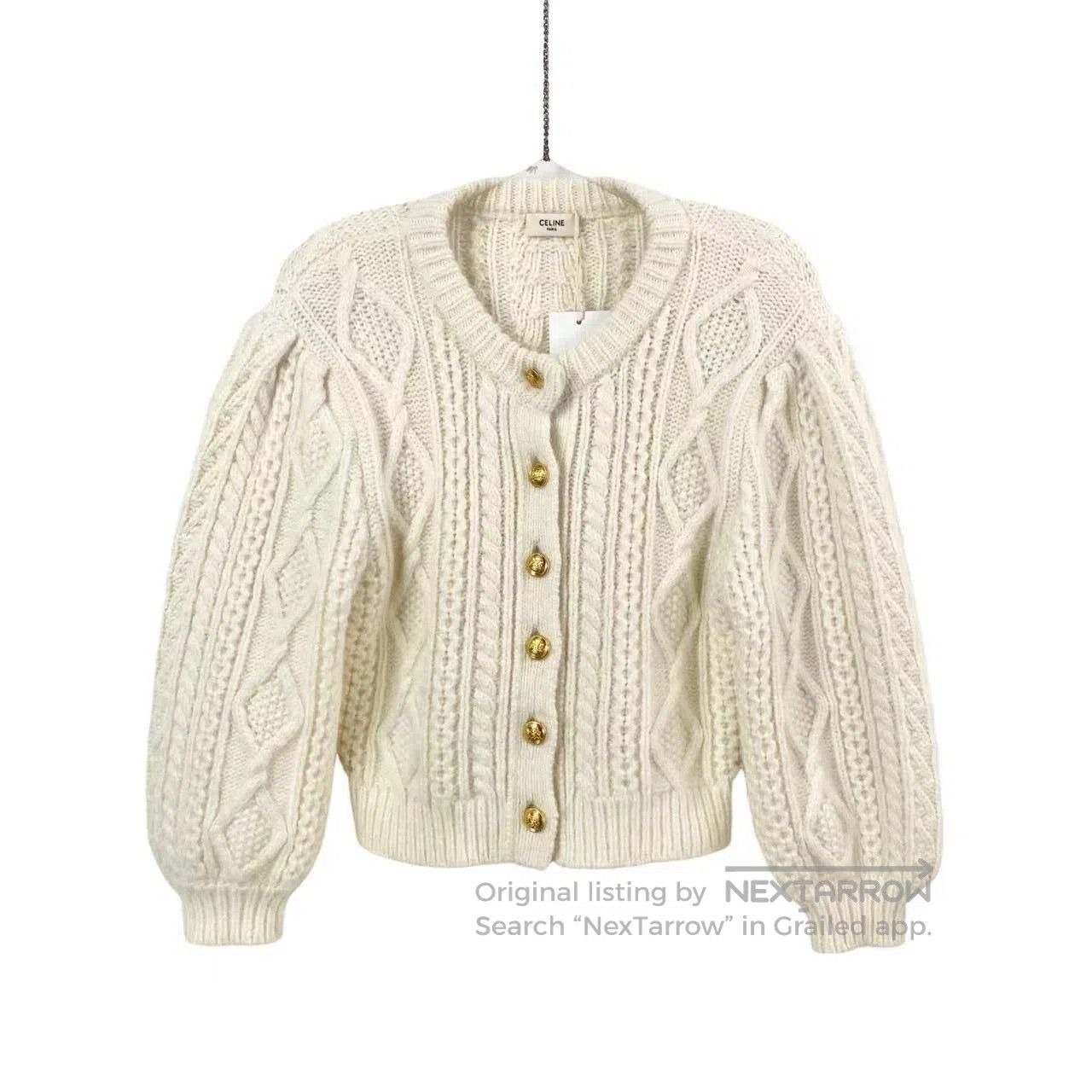 Celine Celine Embossed single-breasted wool knit| Size M / US 6-8 / IT 42-44 - 1 Thumbnail