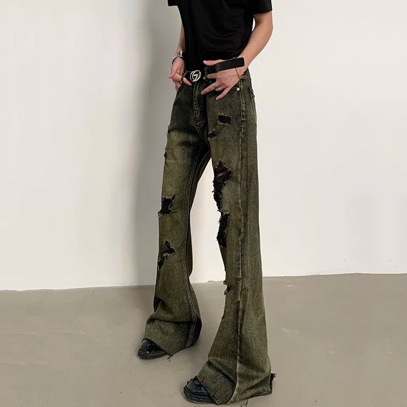 Jean Vintage Holes Jeans Size US 33 - 3 Thumbnail