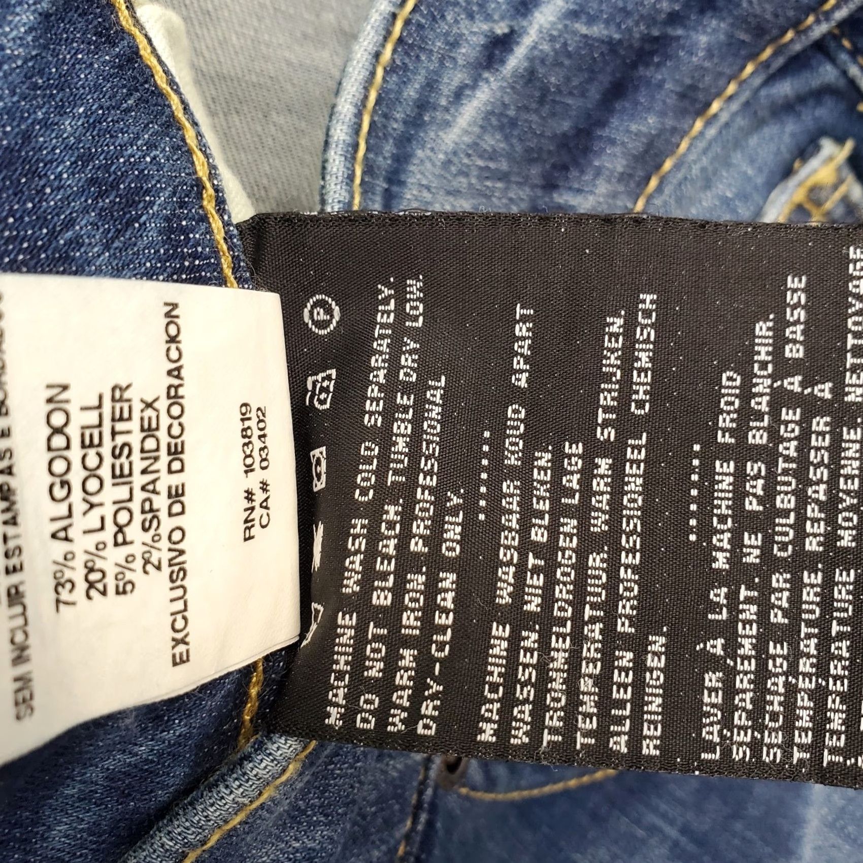 Harley Davidson Harley-Davidson Womens Jeans 30 Blue Denim Stretch Whiskered Straight Boyfriend Size 30 Size 30" / US 8 / IT 44 - 6 Thumbnail