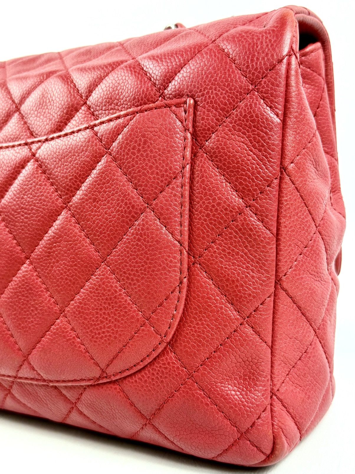 Chanel Chanel - Karl - 2008 - Raspberry Red - Caviar - Jumbo - Flap Size ONE SIZE - 15 Thumbnail
