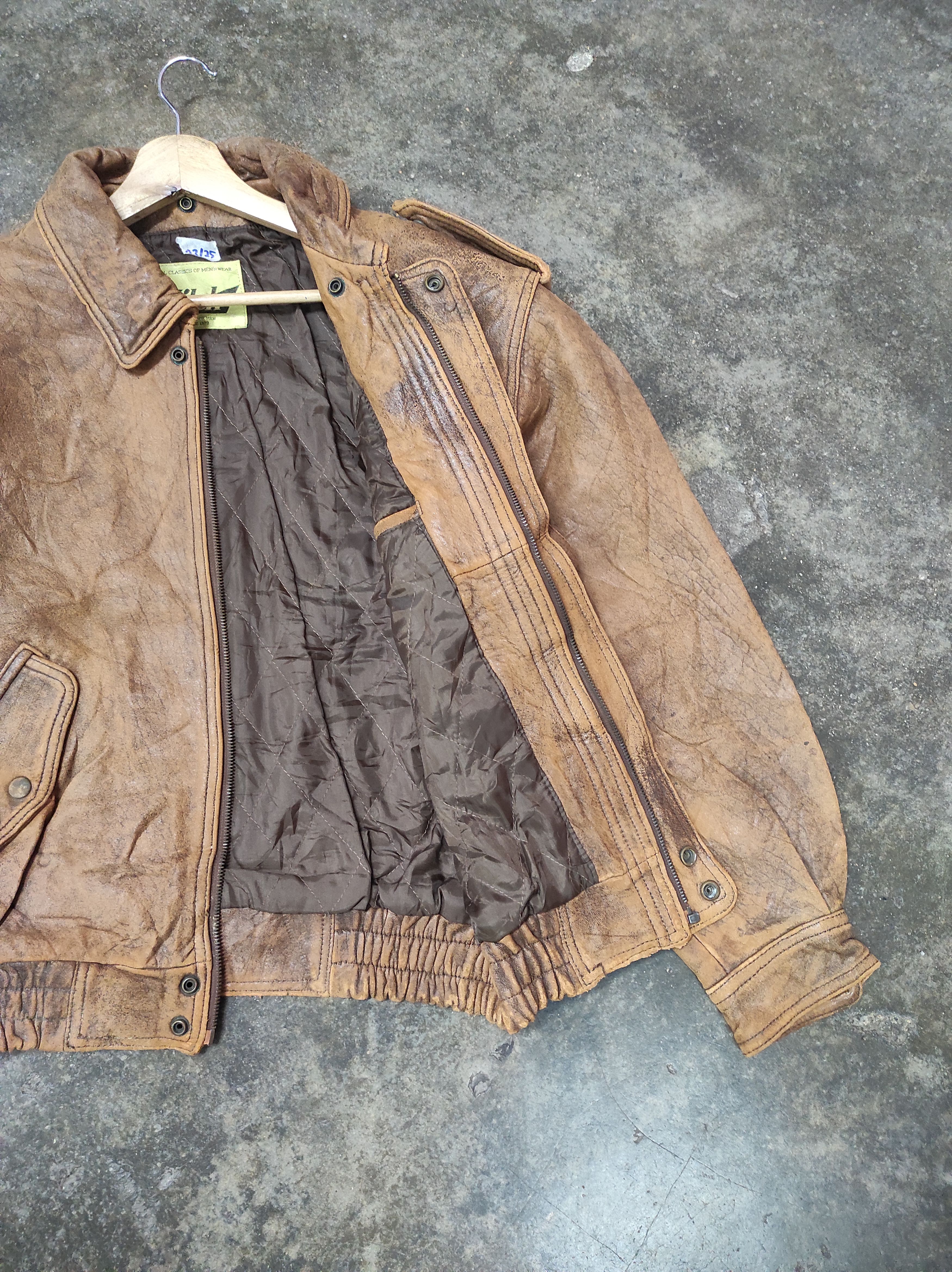 Genuine Leather × Japanese Brand × Vintage ZILCH CLASSICS RETRO GENUINE LEATHER BOMBER JACKET Size US M / EU 48-50 / 2 - 2 Thumbnail