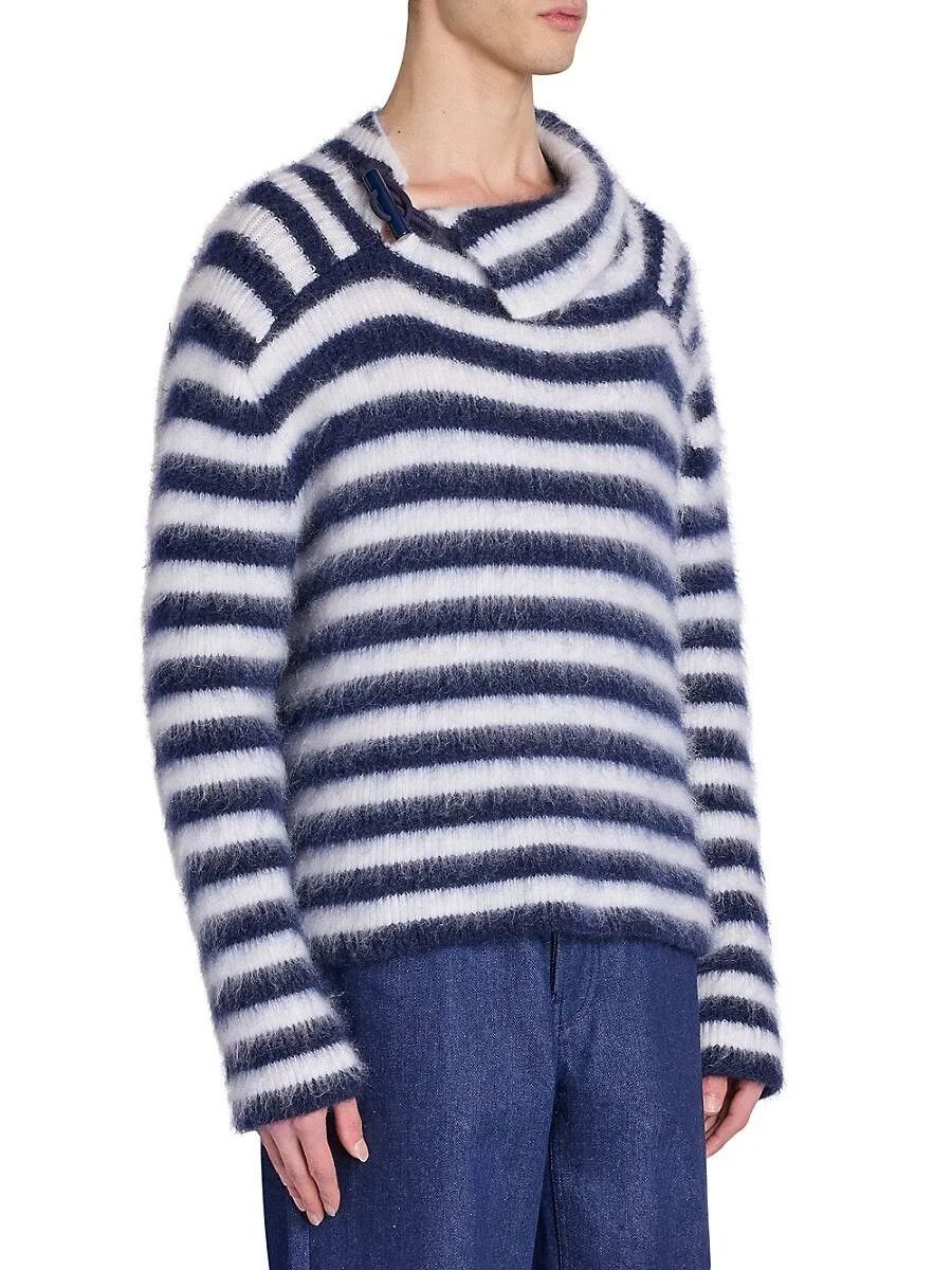 Jacquemus o1s22i1n1024 Marina's Mohair Sweater in White/Blue Size US S / EU 44-46 / 1 - 1 Thumbnail