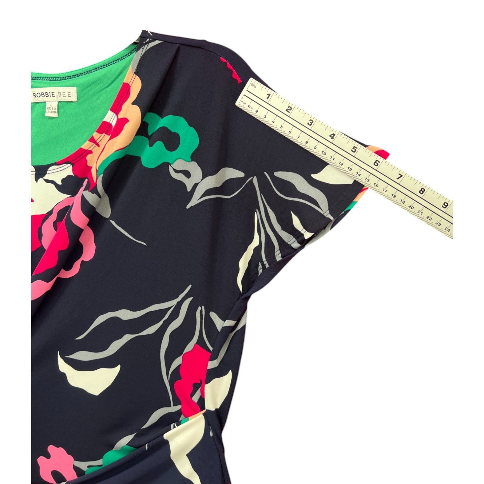 Other Robbie Bee - Women's Short Sleeve Floral Fit + Flare Dress - Size L / US 10 / IT 46 - 9 Thumbnail