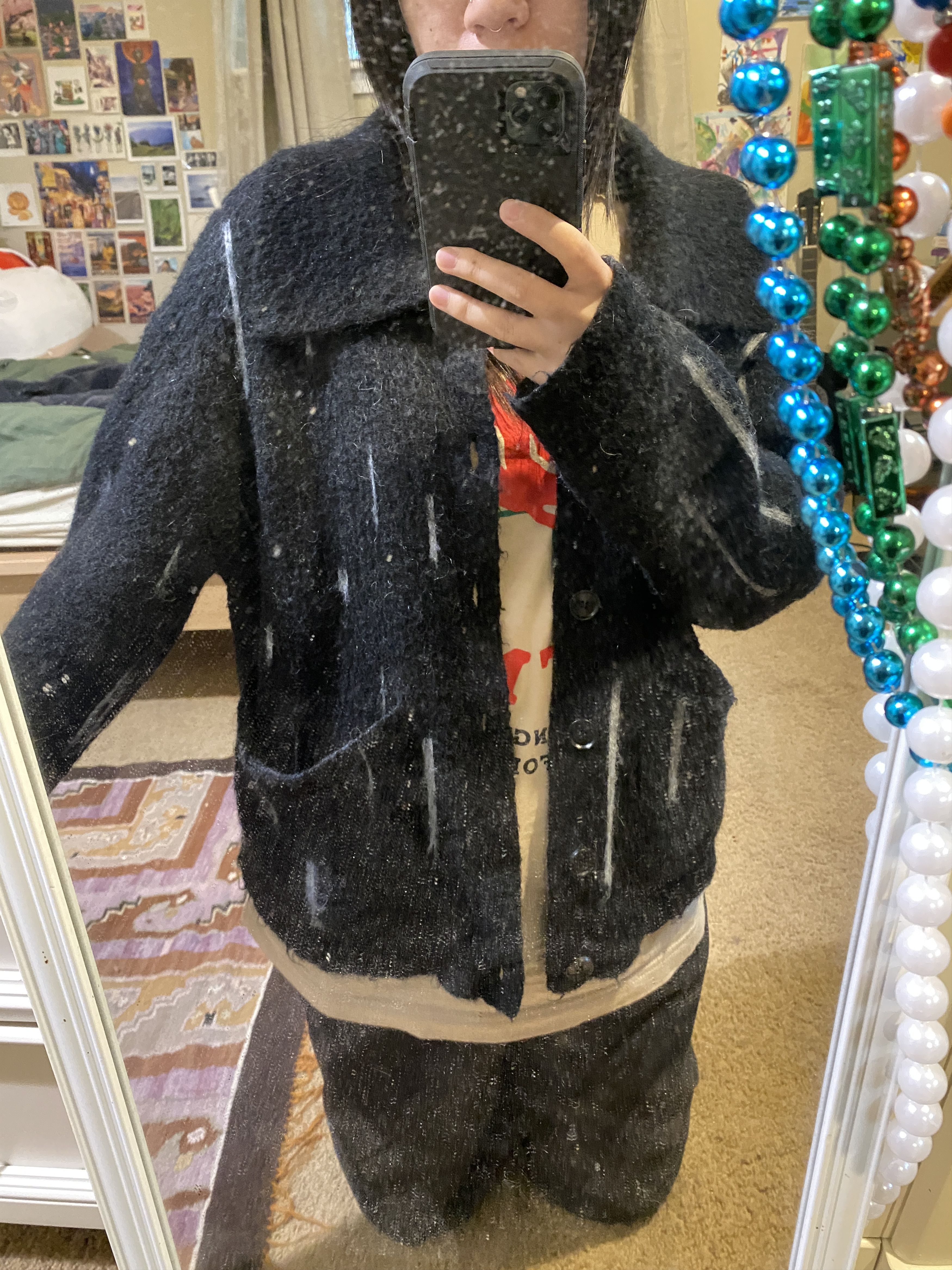 Other Rien Nouveau Linea Collared Mohair Cardigan Size US S / EU 44-46 / 1 - 2 Thumbnail