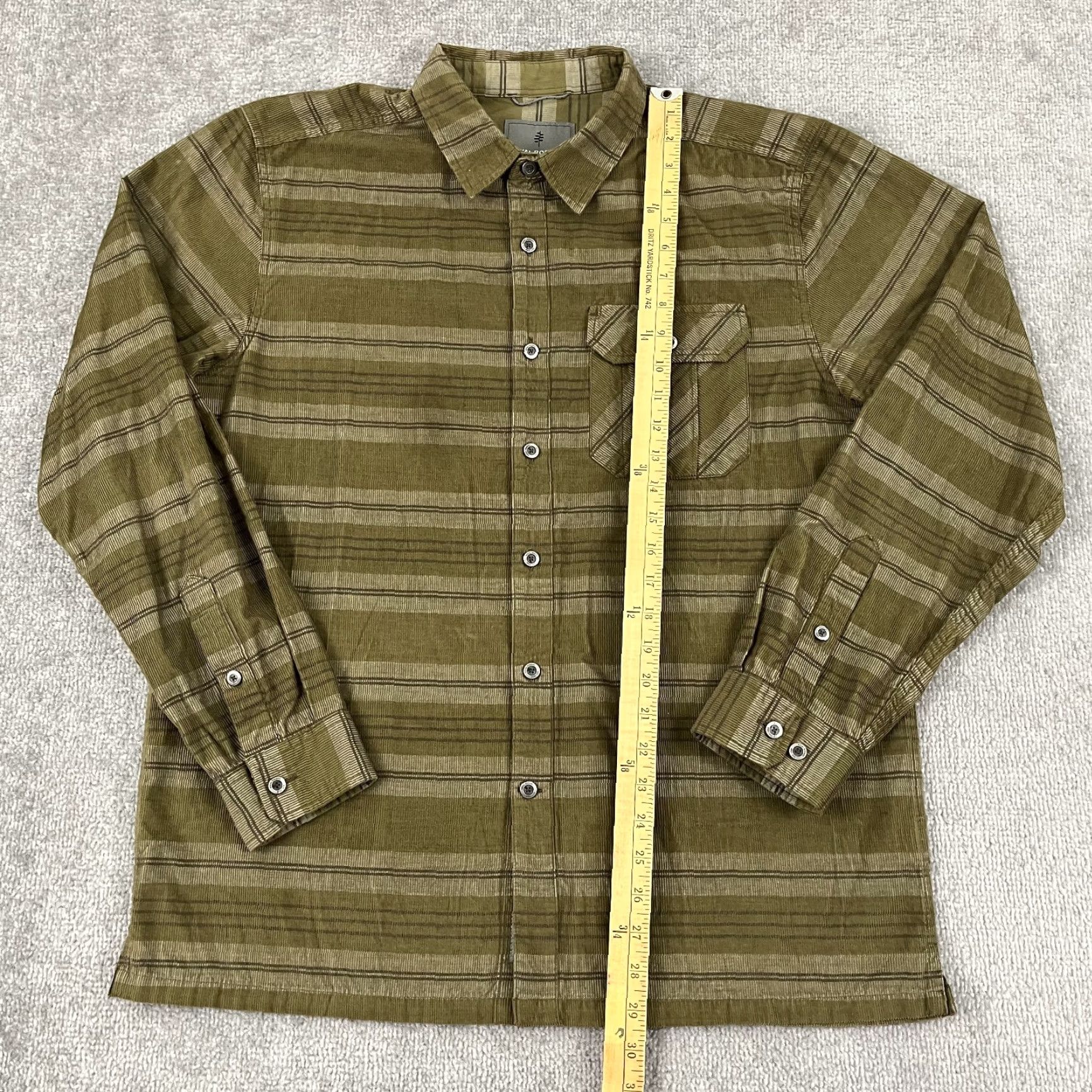 Royal Robbins Royal Robbins Shirt Mens Large Brown Green Striped Corduroy Button Up Hiking Size US L / EU 52-54 / 3 - 4 Thumbnail