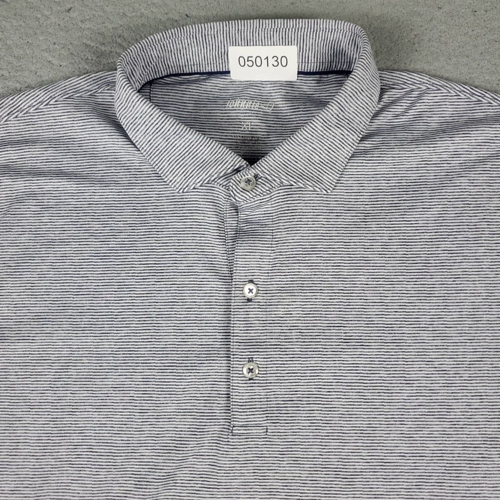 johnnie-O johnnie-O Shirt Mens XL Blue Striped Polo Logo Button-Front Casual Size US XL / EU 56 / 4 - 2 Thumbnail