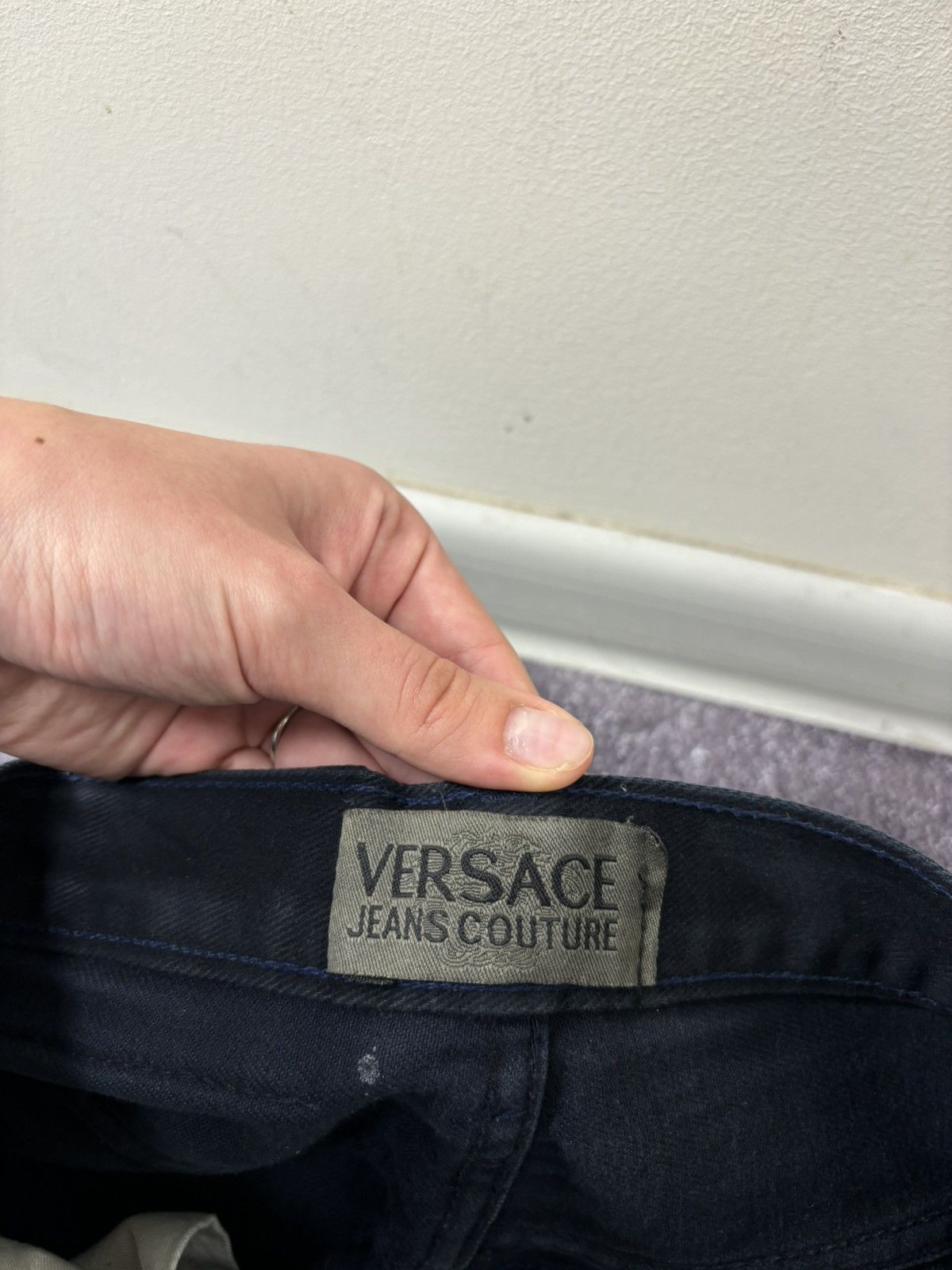 Versace Jeans Couture Vintage Versace Jeans Couture Women’s Navy Blue Flared Jeans Size 28" / US 6 / IT 42 - 10 Thumbnail