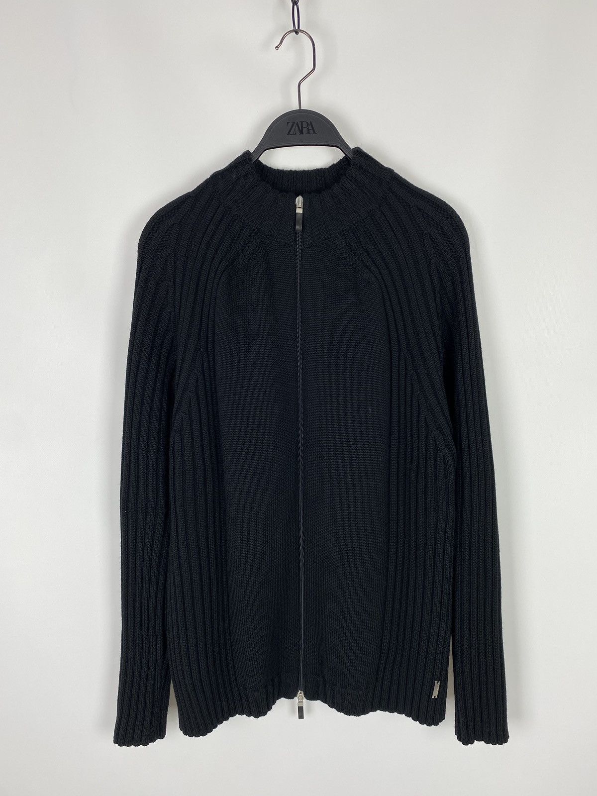 image of Archival Clothing x Karl Lagerfeld 2000’S Vintage Karl Lagerfeld Half Ribbed Double Zip Sweater in 