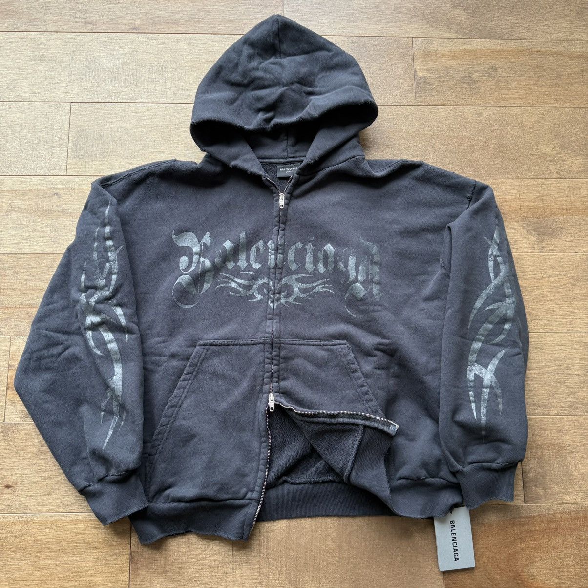【BALENCIAGA】HEAVY L ジップアップ HOODIE Balenciaga Metal Zip Hoodie | Grailed