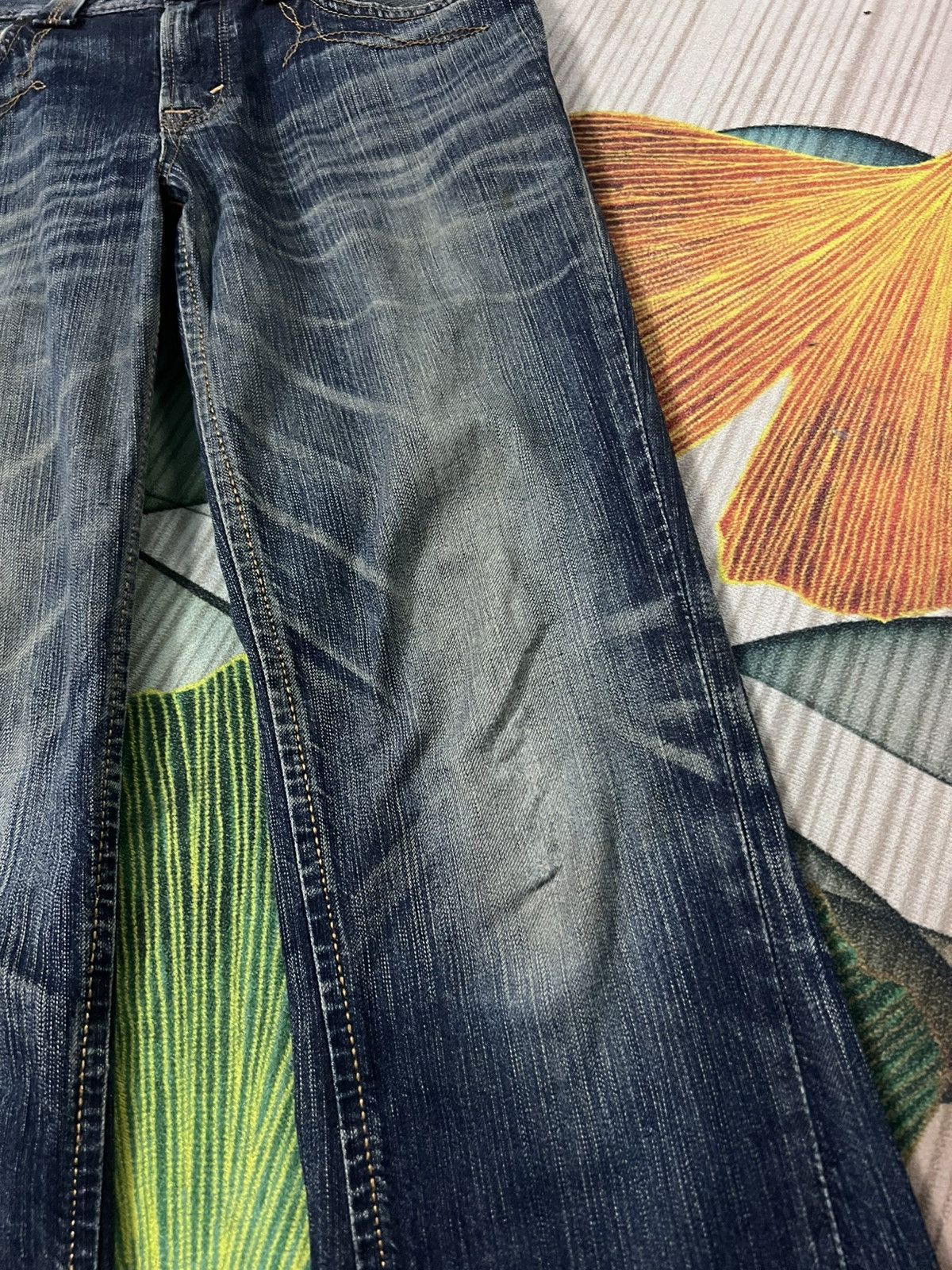 Edwin 💥Flare💥Vintage Edwin XVS Buffalo Head Distress Jean Size US 30 / EU 46 - 9 Thumbnail