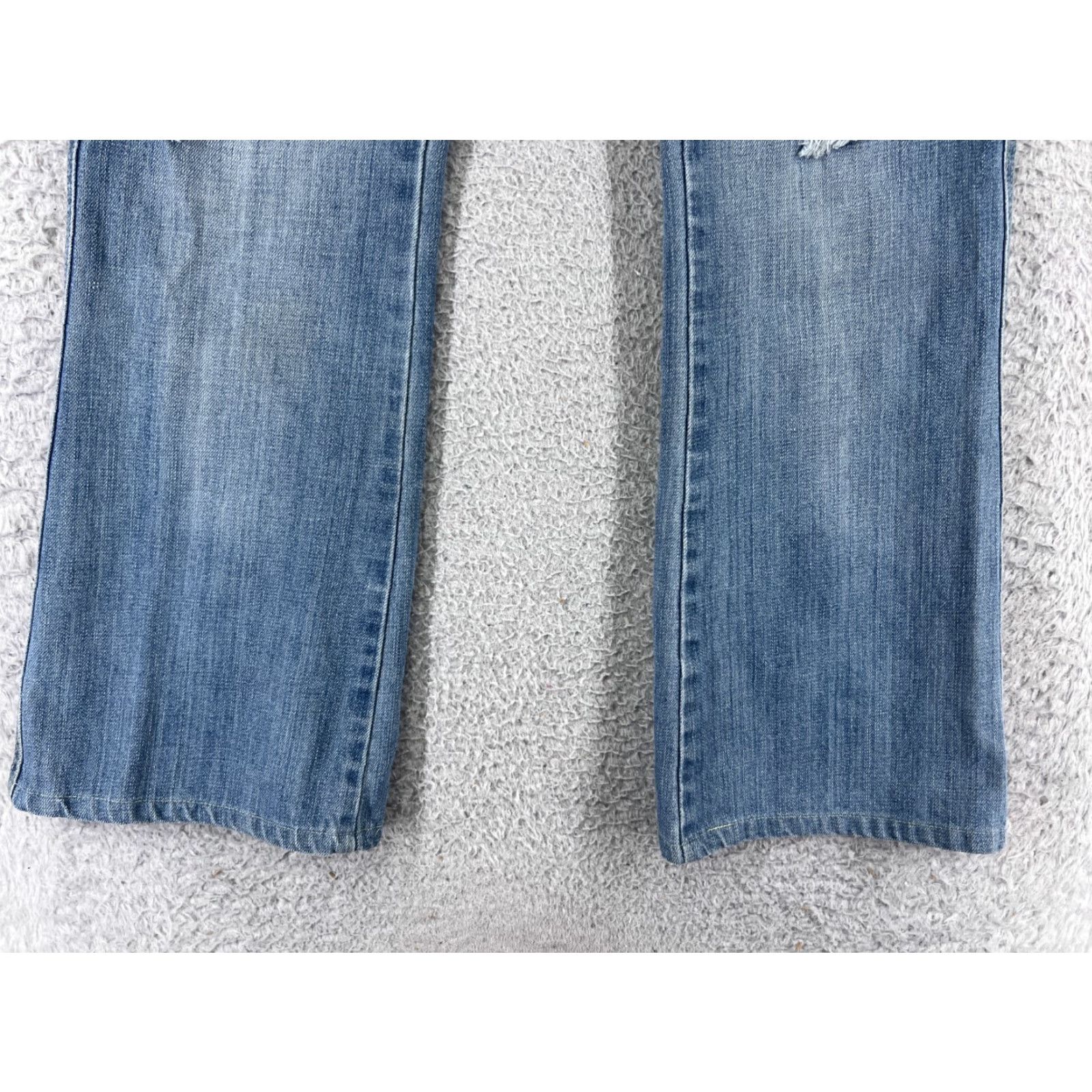 Denime Chi Ole Jeans Womens 28x29 Blue Denim Distressed 100% Cotton Bootcut 5-Pocket Regular Size 7 Size 28" / US 6 / IT 42 - 5 Thumbnail