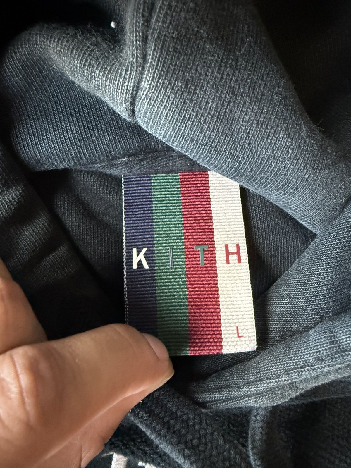 Kith USED KITH BLACK/WHITE COTTON STRIPED PULLOVER HOODIE SIZE L Size US L / EU 52-54 / 3 - 8 Thumbnail