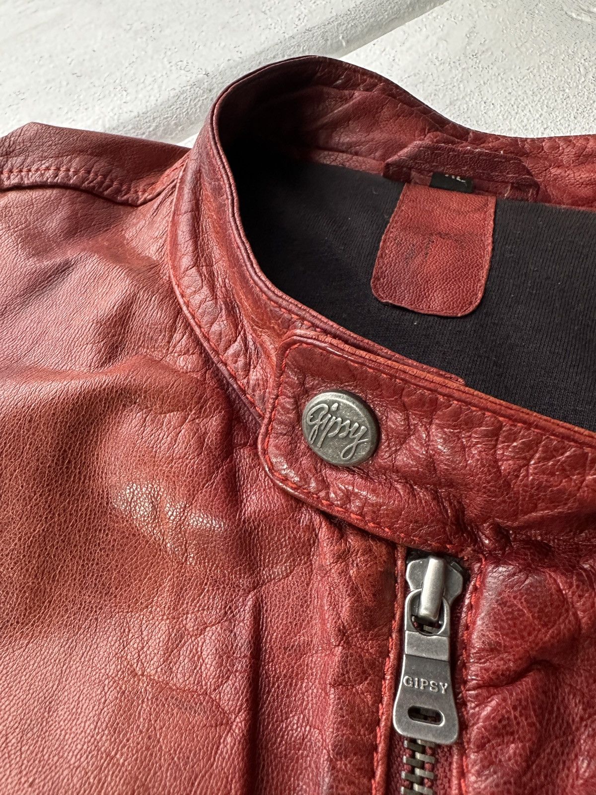 Gypsy 🚨VNTG LEATHER JACKET AVANT GARDE ASYMMETRICAL BROWN MOTO Size US XL / EU 56 / 4 - 6 Thumbnail