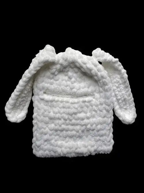 Other Handmade Plush Knitted Balaclava Ski Mask Bunny Rabbit Style Size ONE SIZE - 2 Thumbnail
