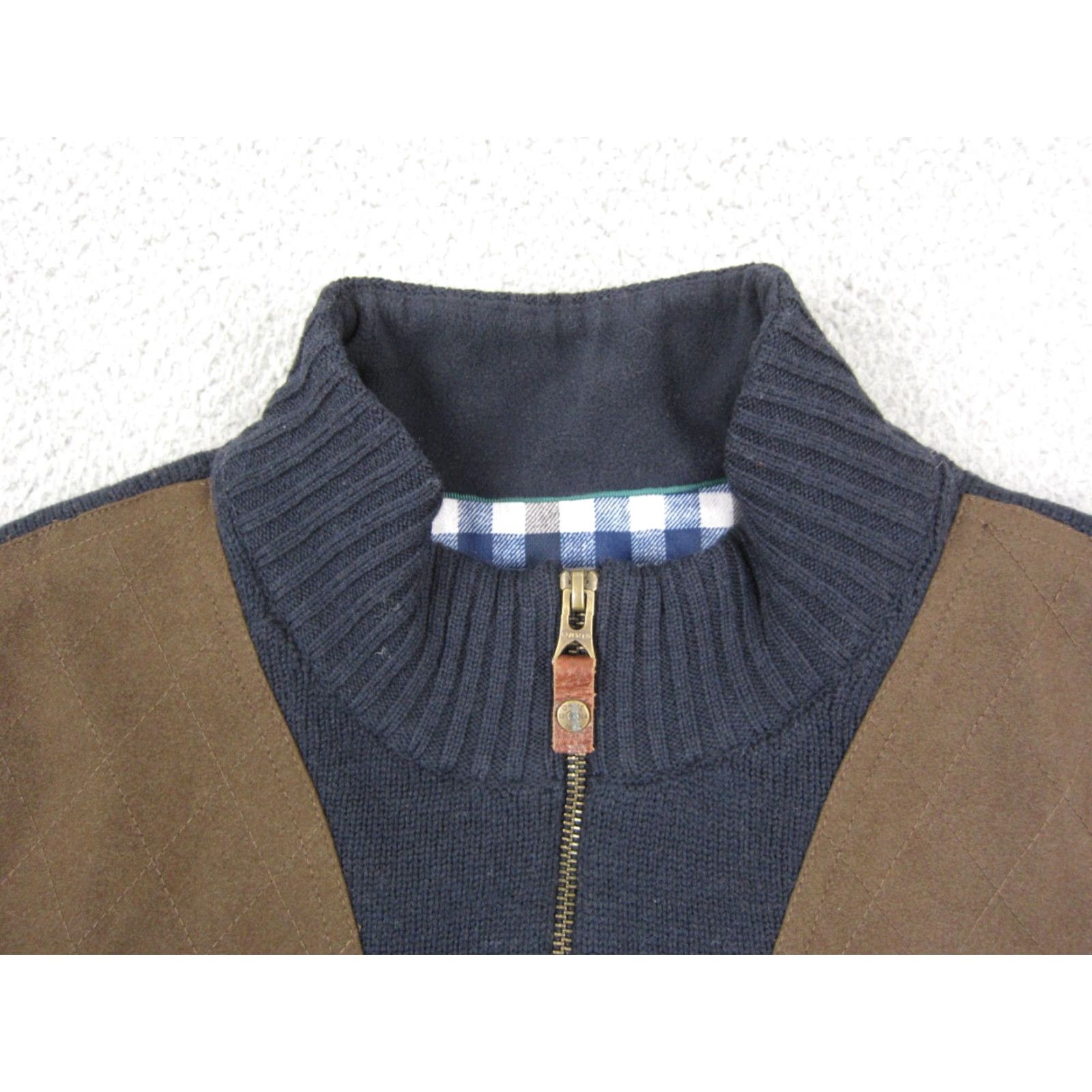 Orvis Orvis Sweatshirt Mens 90s Classic Pullover Mock Neck 1/4 Zip Wool Blue M Adult Regular Fleece Lined Size US M / EU 48-50 / 2 - 3 Thumbnail