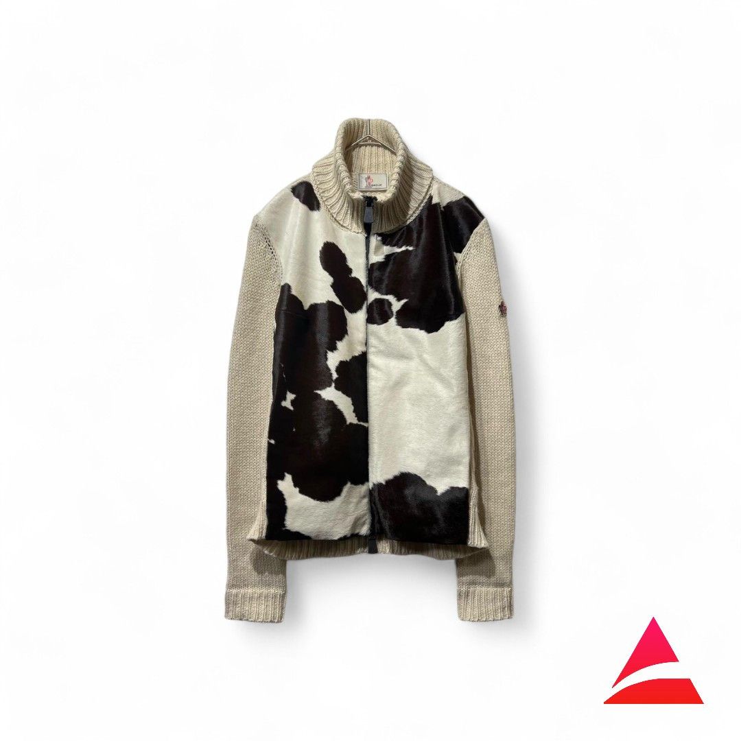 Moncler Moncler - Turtle Neck Knit Fur Jacket Light Cow Leather Size US M / EU 48-50 / 2 - 1 Thumbnail