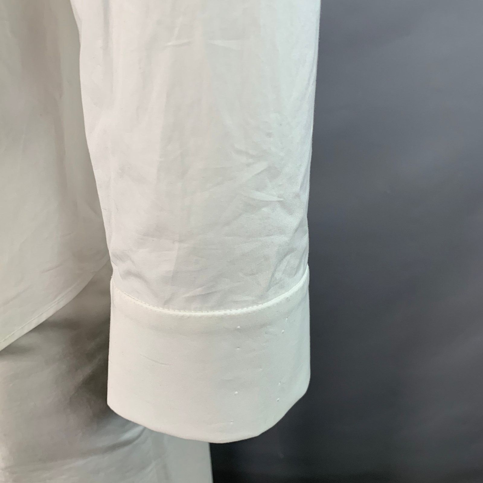 Nili Lotan NILI LOTAN White Cotton Pleated Bib Tuxedo Long Sleeve Shirt Size 48R - 9 Thumbnail