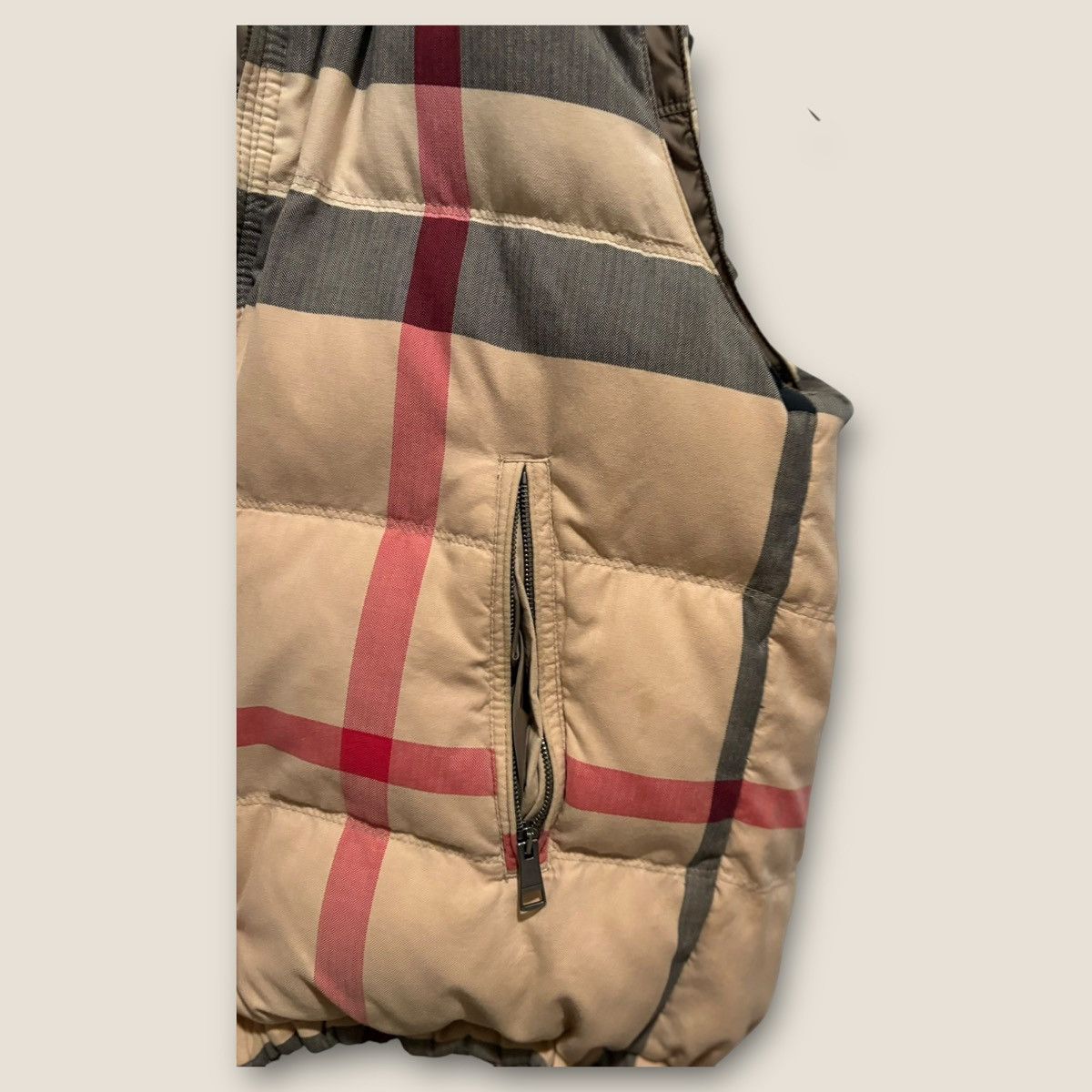 Burberry Reversible Nova Check Puffer Vest Hooded