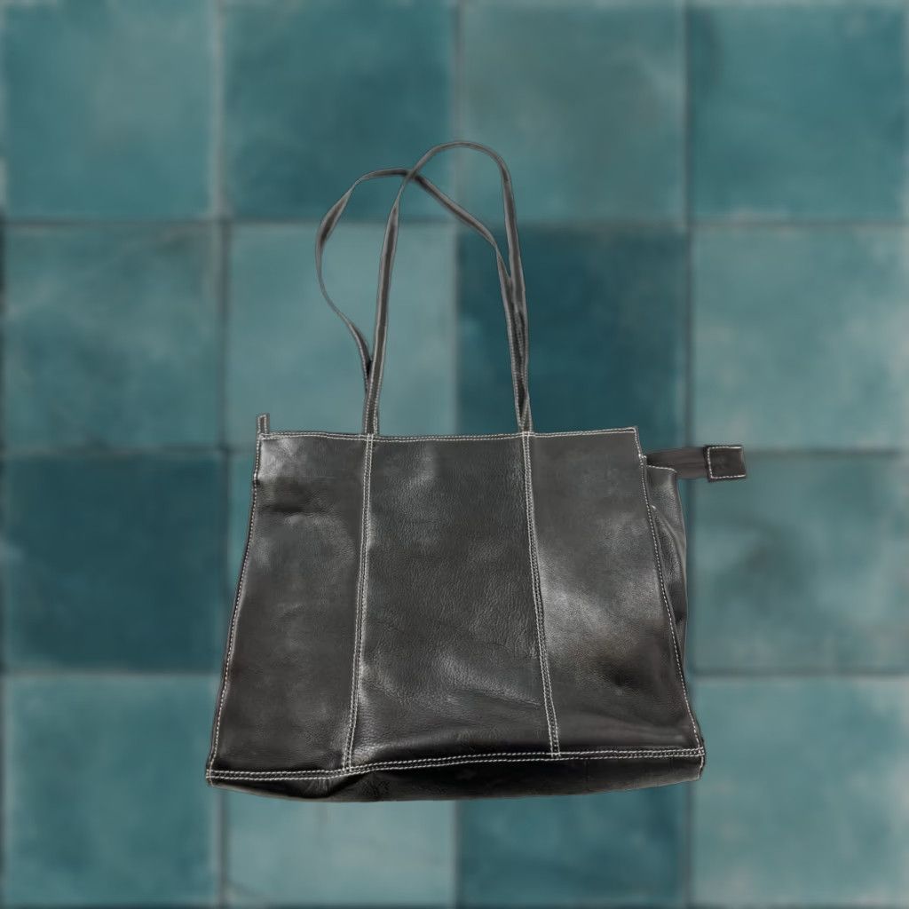 Vintage Latico Leather Tote Women's Medium Brown Zipper Shoulder Bag Womens