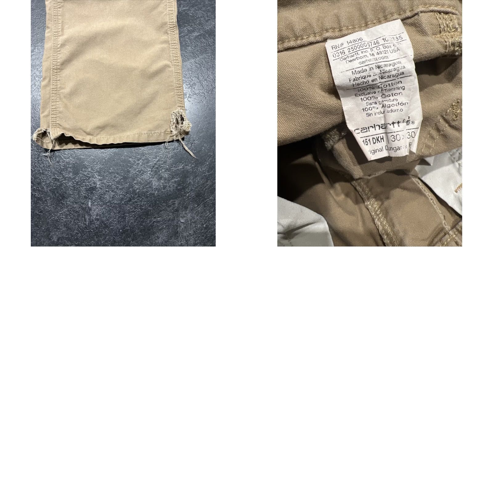 Carhartt VINTAGE Carhartt Pants Mens 30x30 Beige Carpenter Dungaree fit Slits at the bottom Mens Size US 30 / EU 46 - 8 Thumbnail
