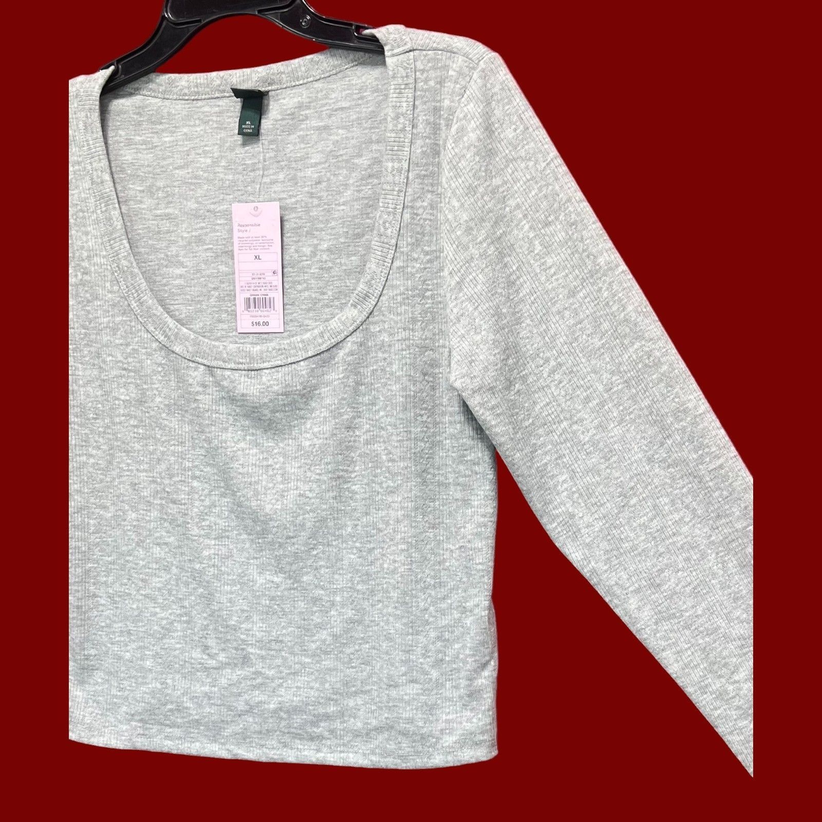 Other Wild Fable - Women's Long Sleeve T-Shirt - Grey - Extra Larg Size XL / US 12-14 / IT 48-50 - 13 Thumbnail
