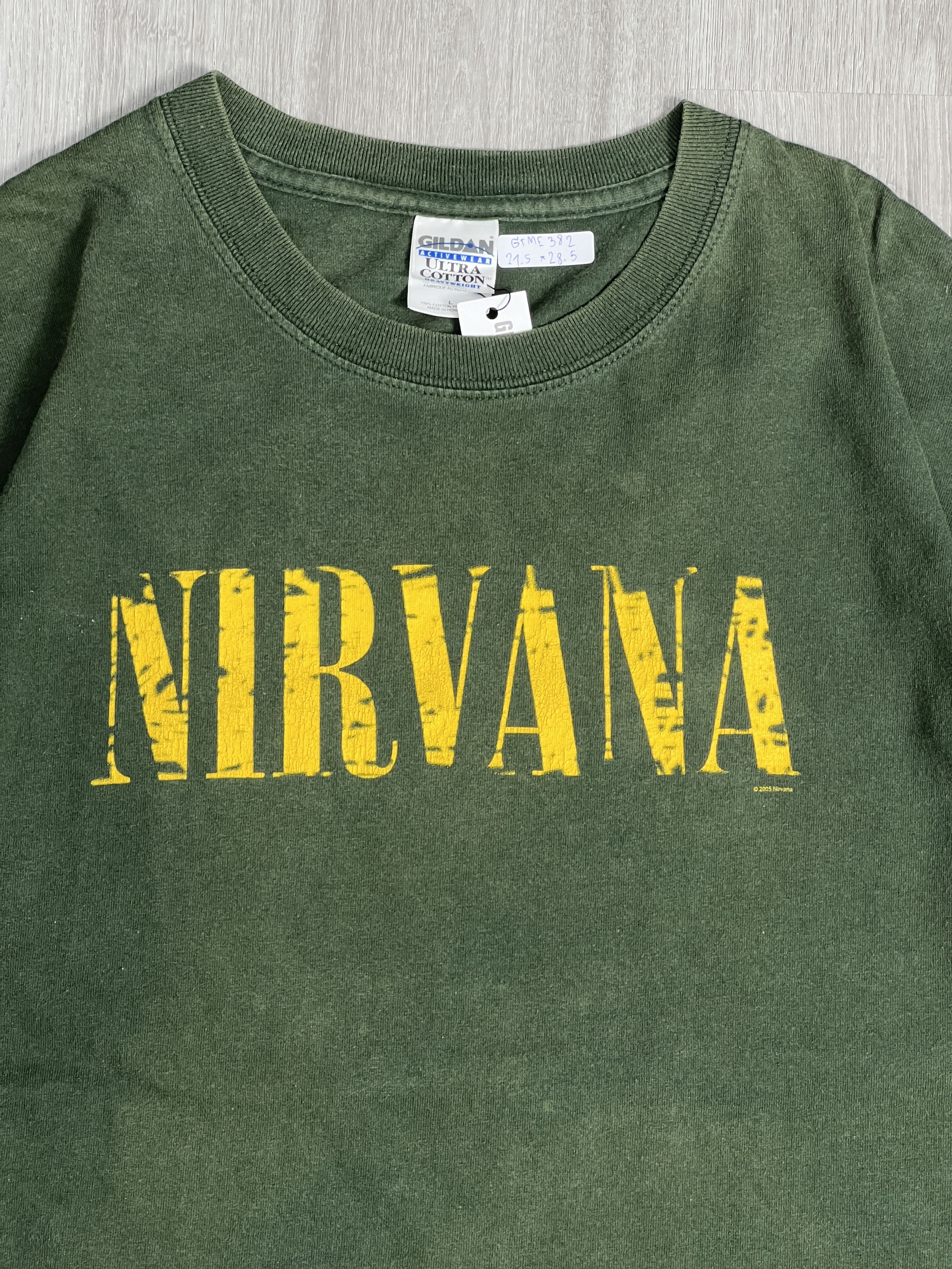 Band Tees × Nirvana × Vintage Vintage NIRVANA Kurt Cobain Box Logo Band Tee (L) GTME382 Size US L / EU 52-54 / 3 - 2 Thumbnail