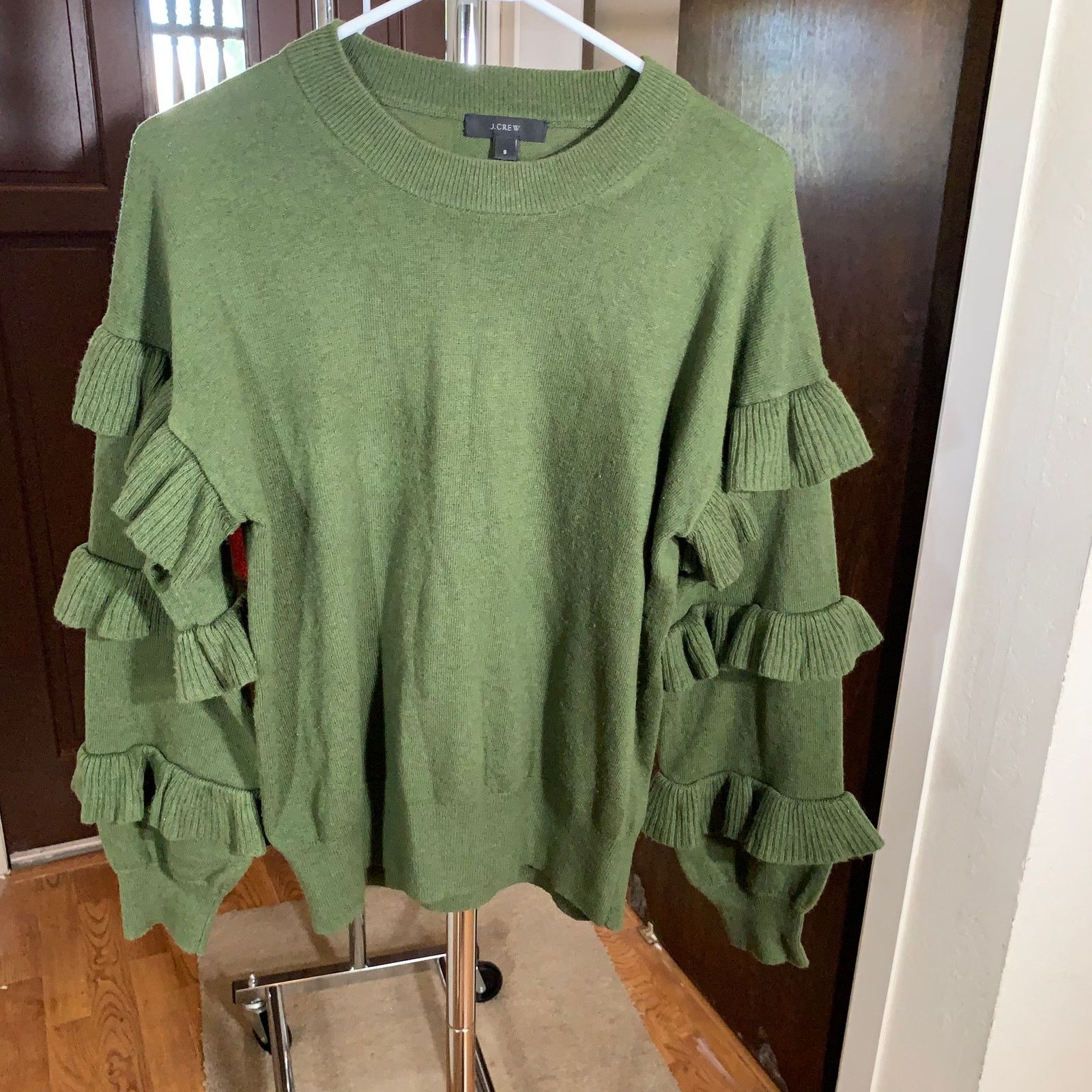 J.Crew J. Crew green wool blend Ruffle Sleeve sweater size S Size S / US 4 / IT 40 - 6 Thumbnail