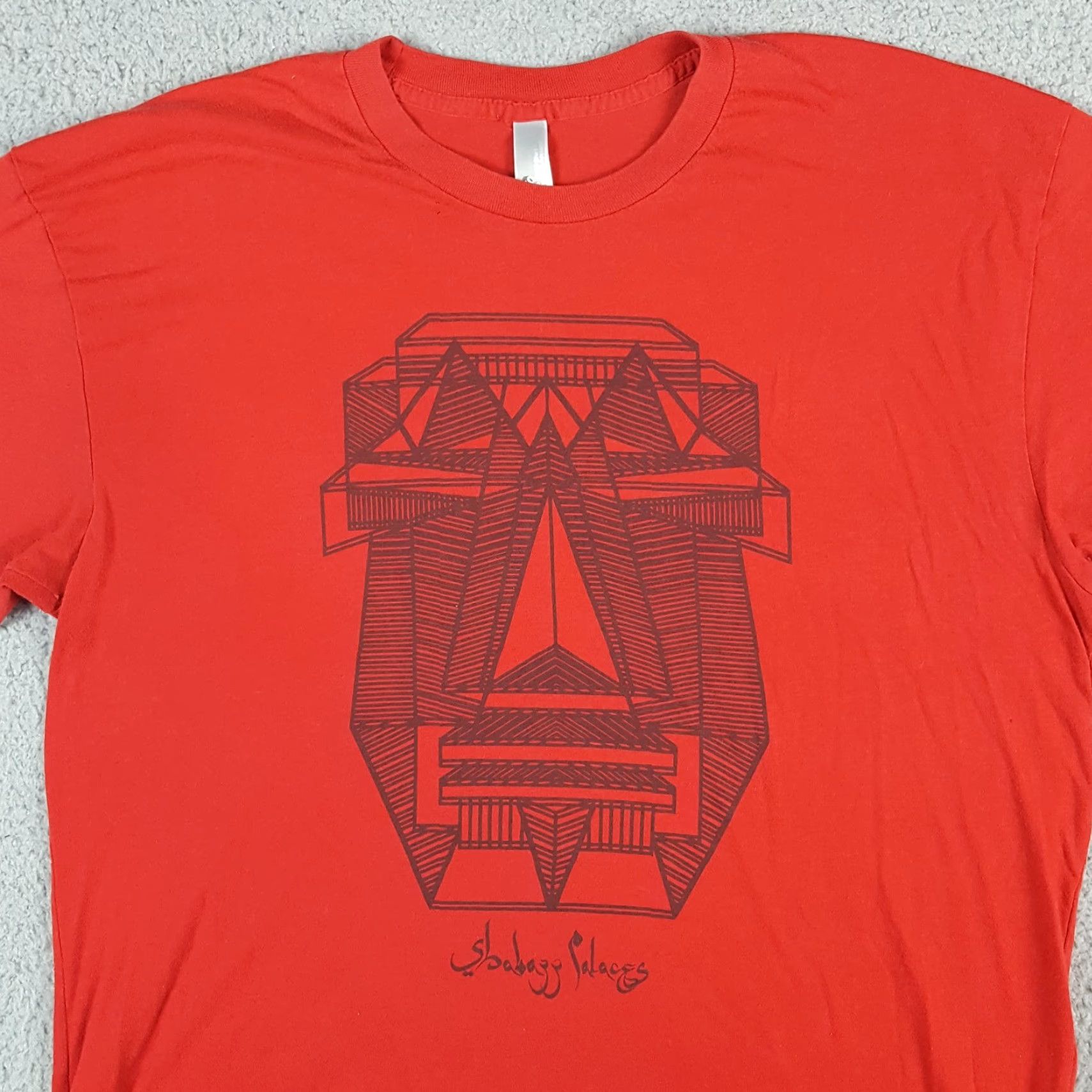 American Apparel VINTAGE Shabazz Palaces Retro Hip Hop Band Shirt Size L Red Sub Pop Mask Logo Concert Size US L / EU 52-54 / 3 - 2 Thumbnail