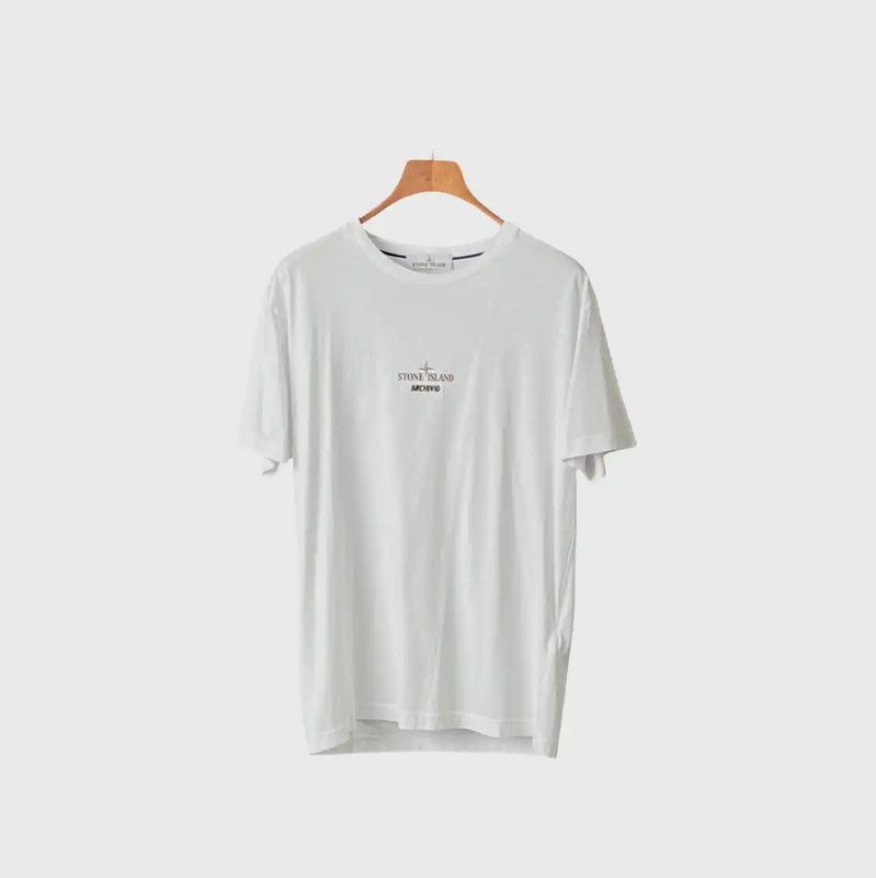 Stone Island Stone Island White Cotton Graphic Summer T-Shirt 0089 Size M / US 6-8 / IT 42-44 - 1 Thumbnail